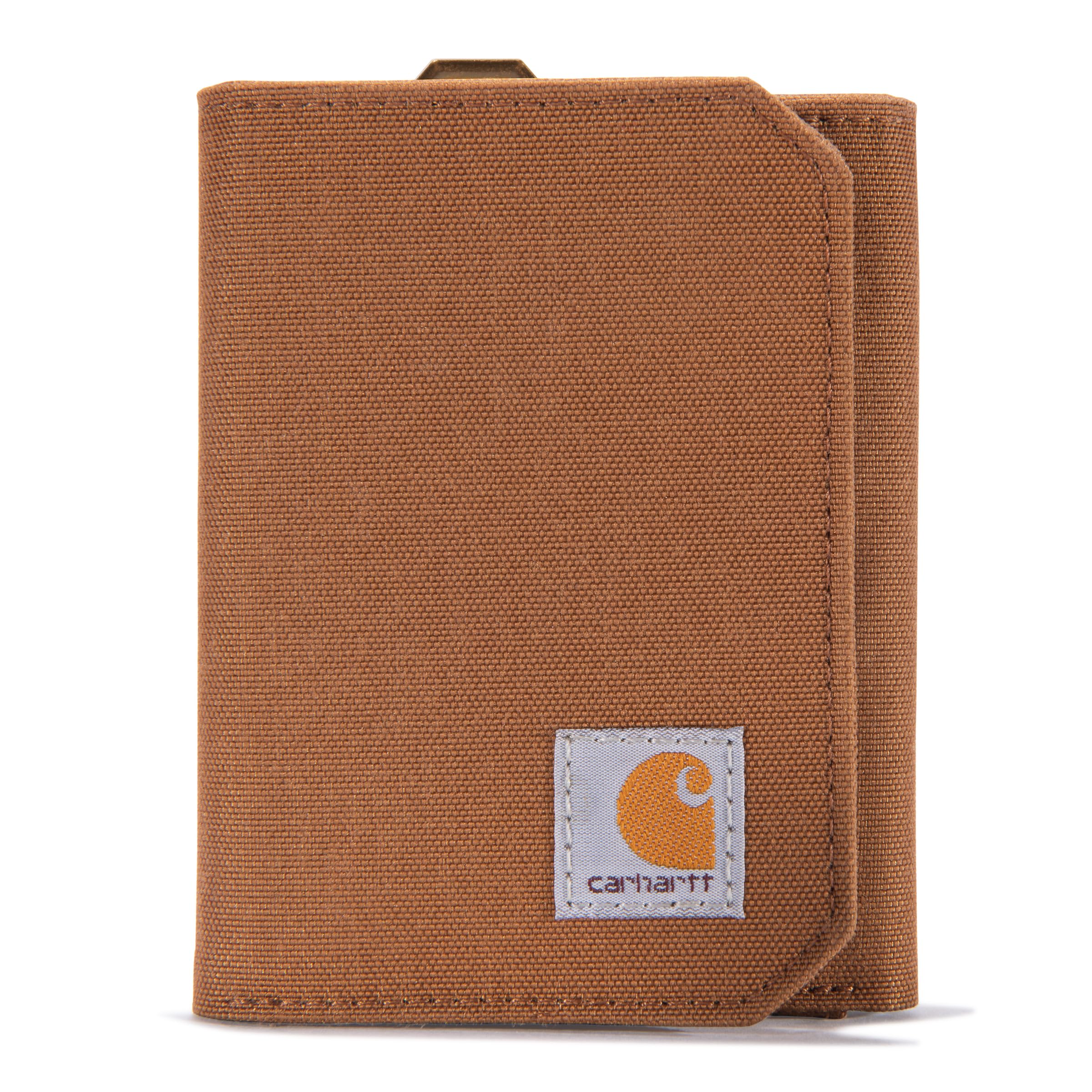 Carhartt Trifold Wallet, Durable for Men, Available in Leather and Canvas Styles, Nylon Duck (Carhartt Brown), One Size US, Nylon Duck (Carhartt Brown), One Size