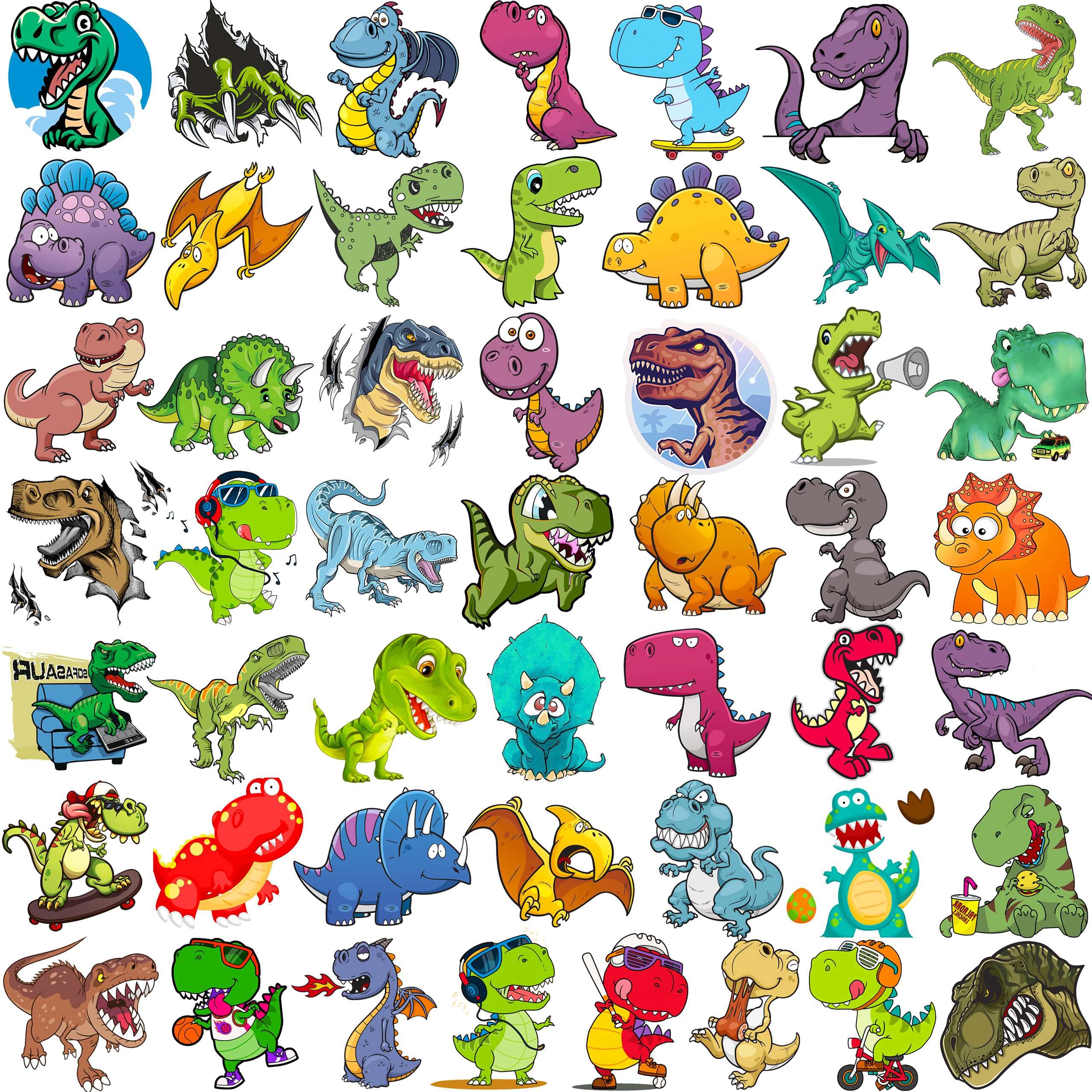 50 PCS 3D Dinosaur Temporary Tattoos For Kids Boys Teens, Fun T-Rex Fake Face Tattoo Sticker For Children Party Favor Sets Supplies, Small Dino Tatoos For Girls Birthday Gifts Decoration