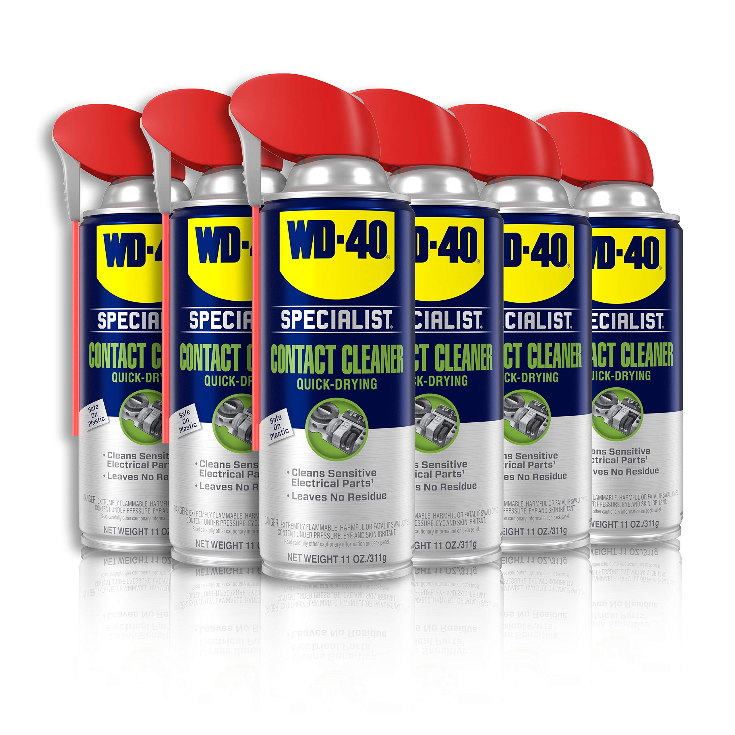 WD-40 Specialist Electrical Contact Cleaner Spray - Electronic & Electrical Equipment Cleaner. 11 oz. (Pack of 6)