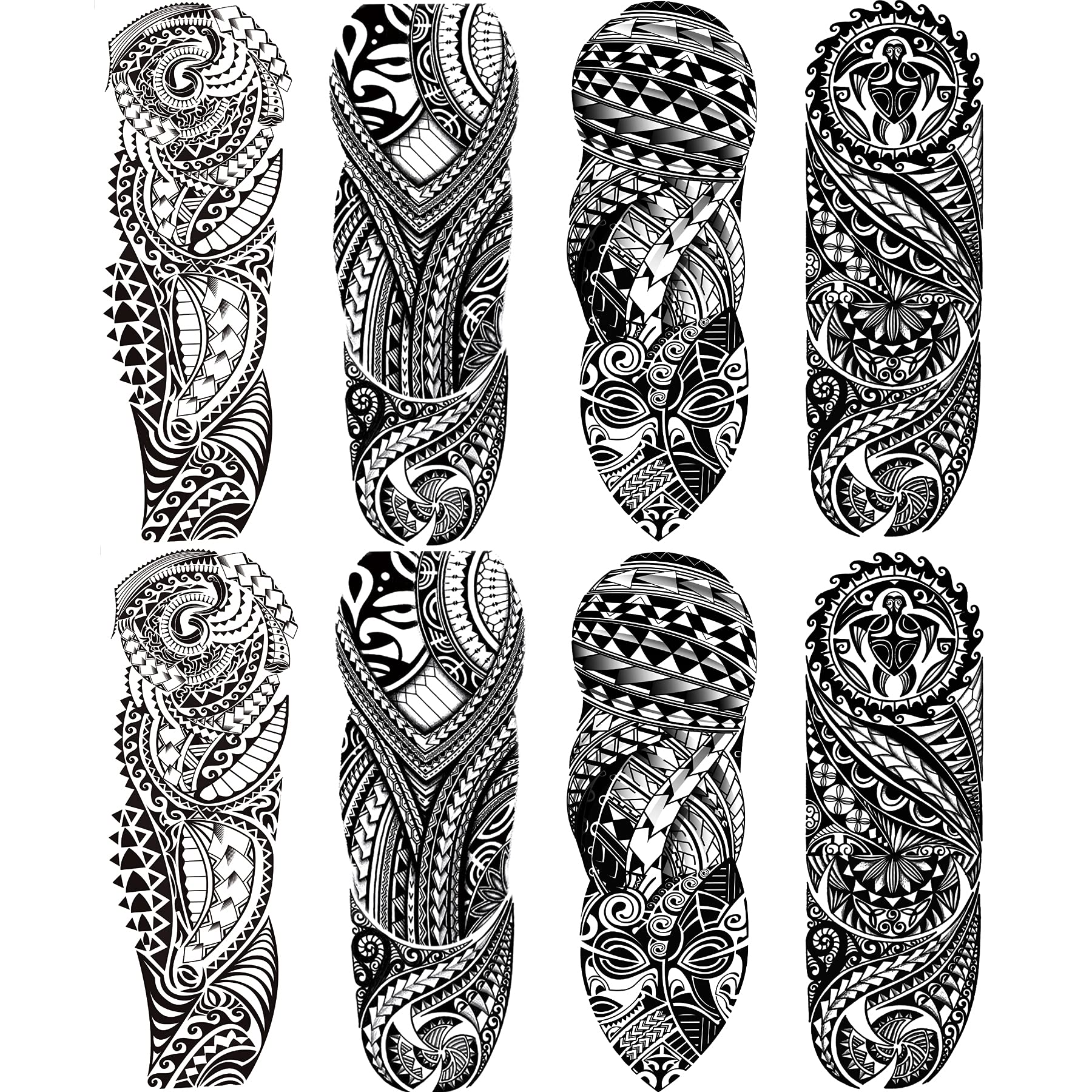 LEOARS Tribal Totem Tattoos Sleeve 8-Sheet Large Full sleeve Tattoos Fake Totem Sleeve Men Tattoos Makeup Set for Party Outfit