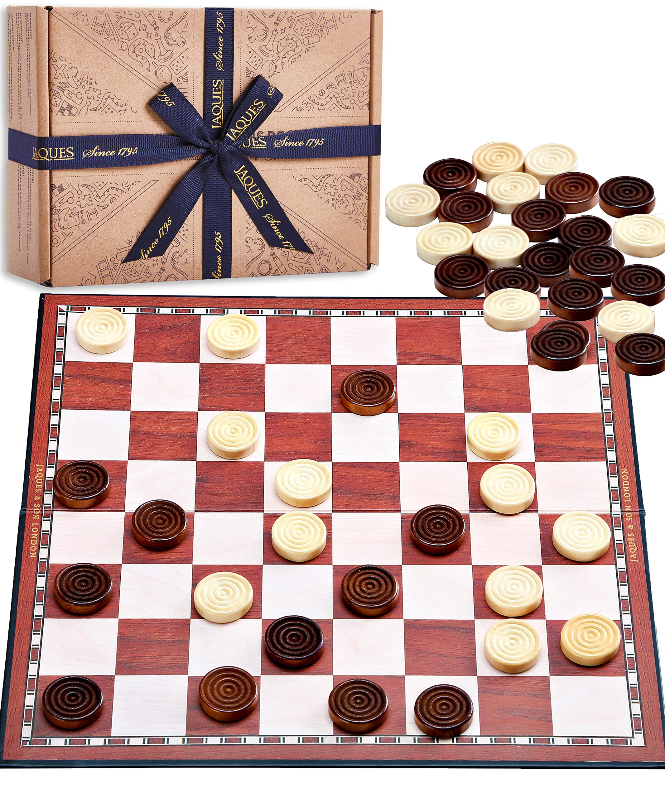 Draughts Board Game - Draughts Set 30cm - Jaques London