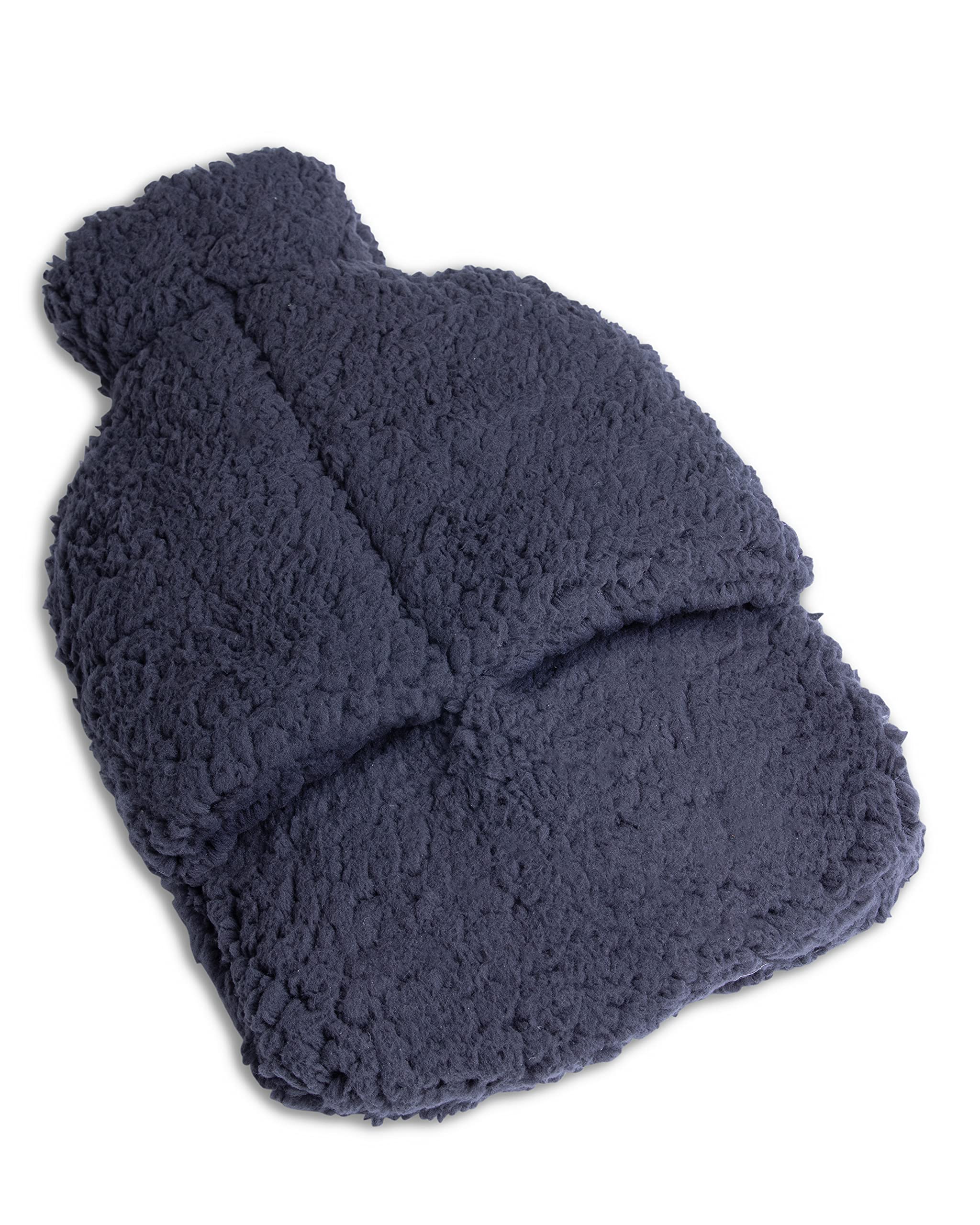 SLOUCHER Foot Warmer Hot Water Bottle for Feet 2 in 1 Super Soft and Warming, Colour: Anthracite, Size: 29 x 38 x 8 cm