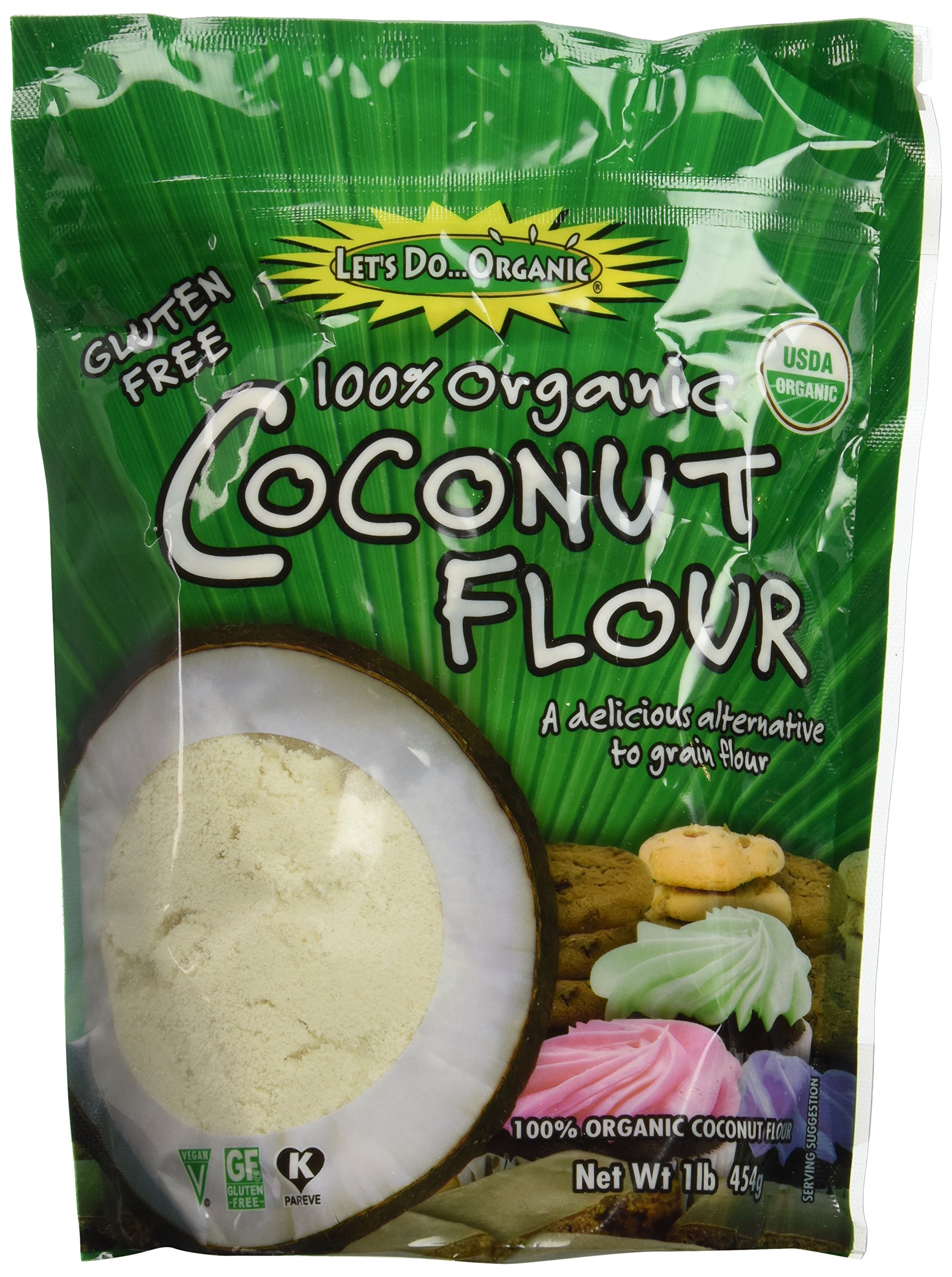 Let's Do Organic Coconut Flour, 16-Ounce Pouches (Pack of 2)