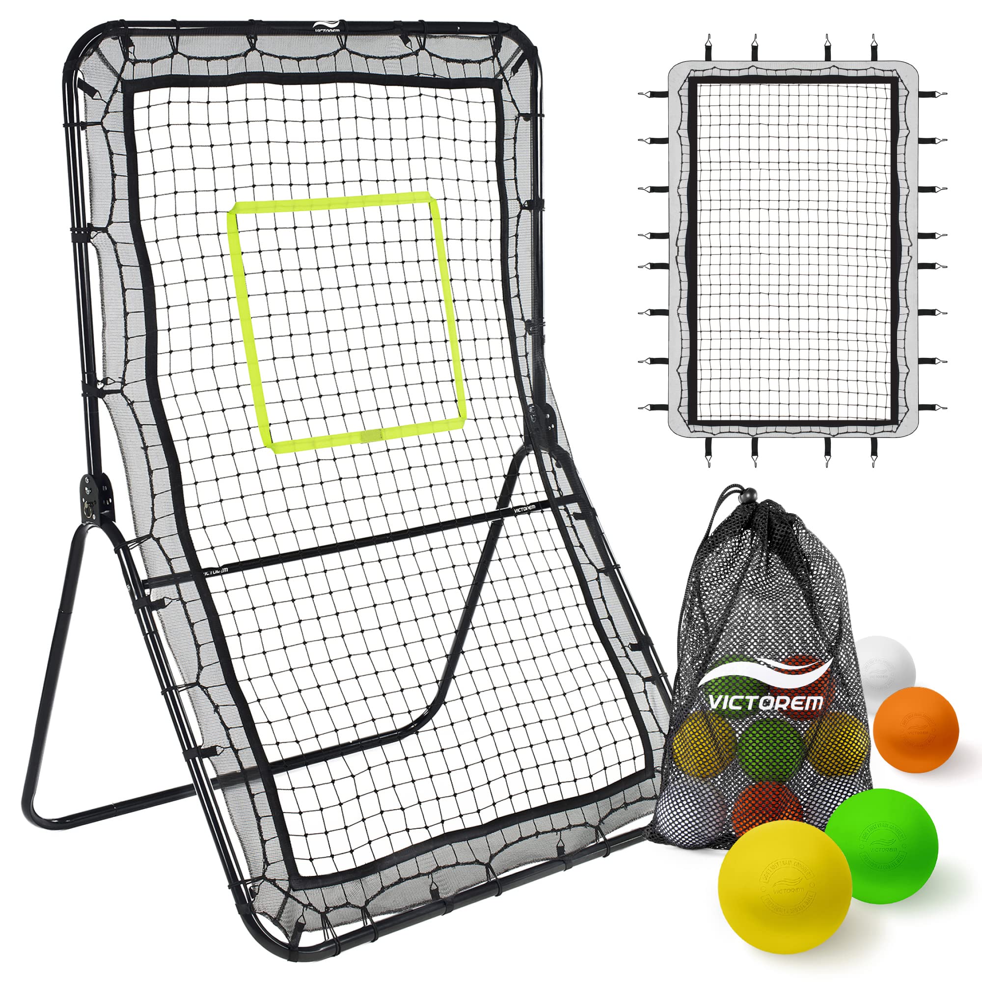 Lacrosse Rebounder for Backyard - 6x4 Ft. Lacrosse Bounce Back Net, Volleyball Rebounder, Pitch Back Baseball Rebounder fits for Volleyball, Tennis and Softball Training