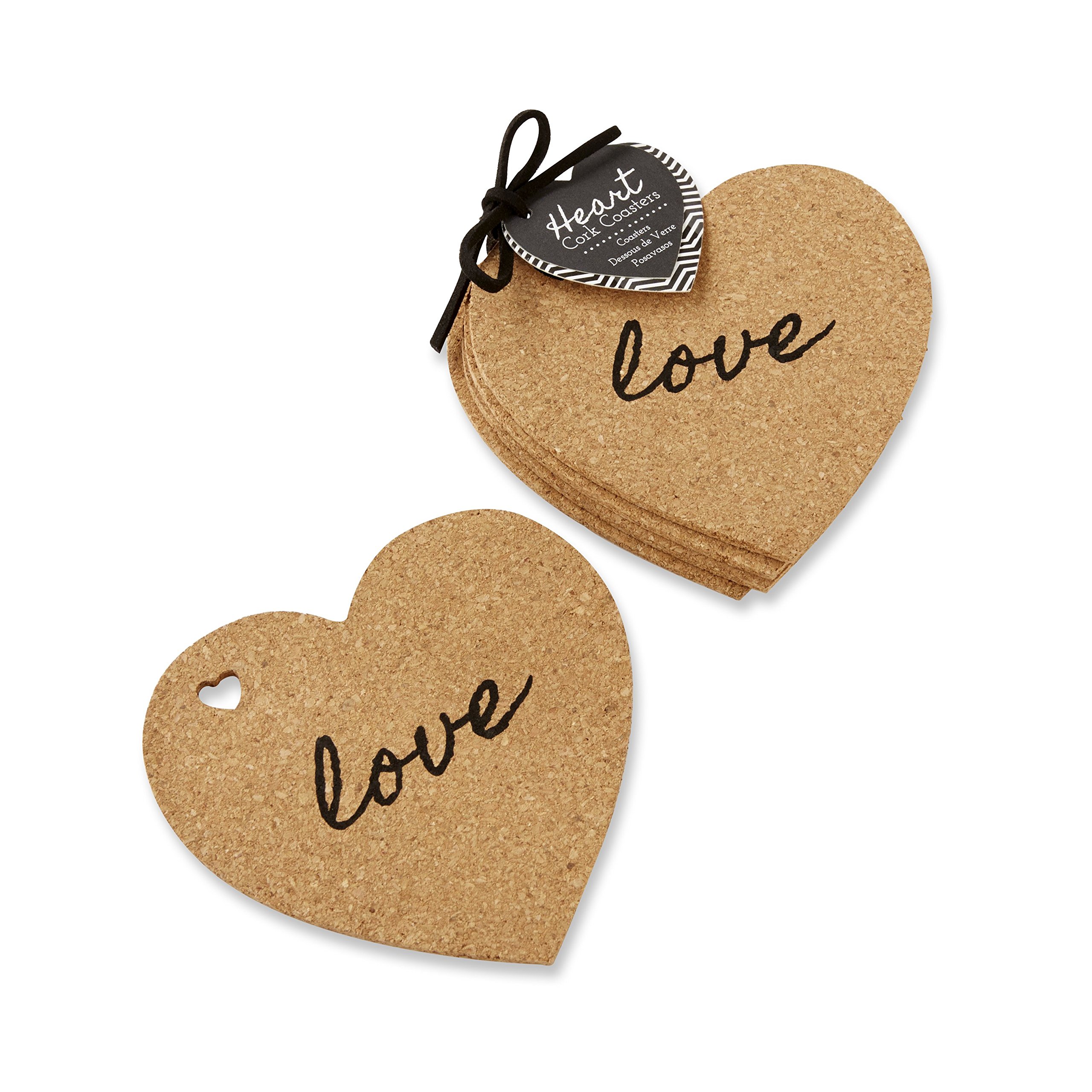 Kate Aspen"Heart" Cork Coasters, Set of 4