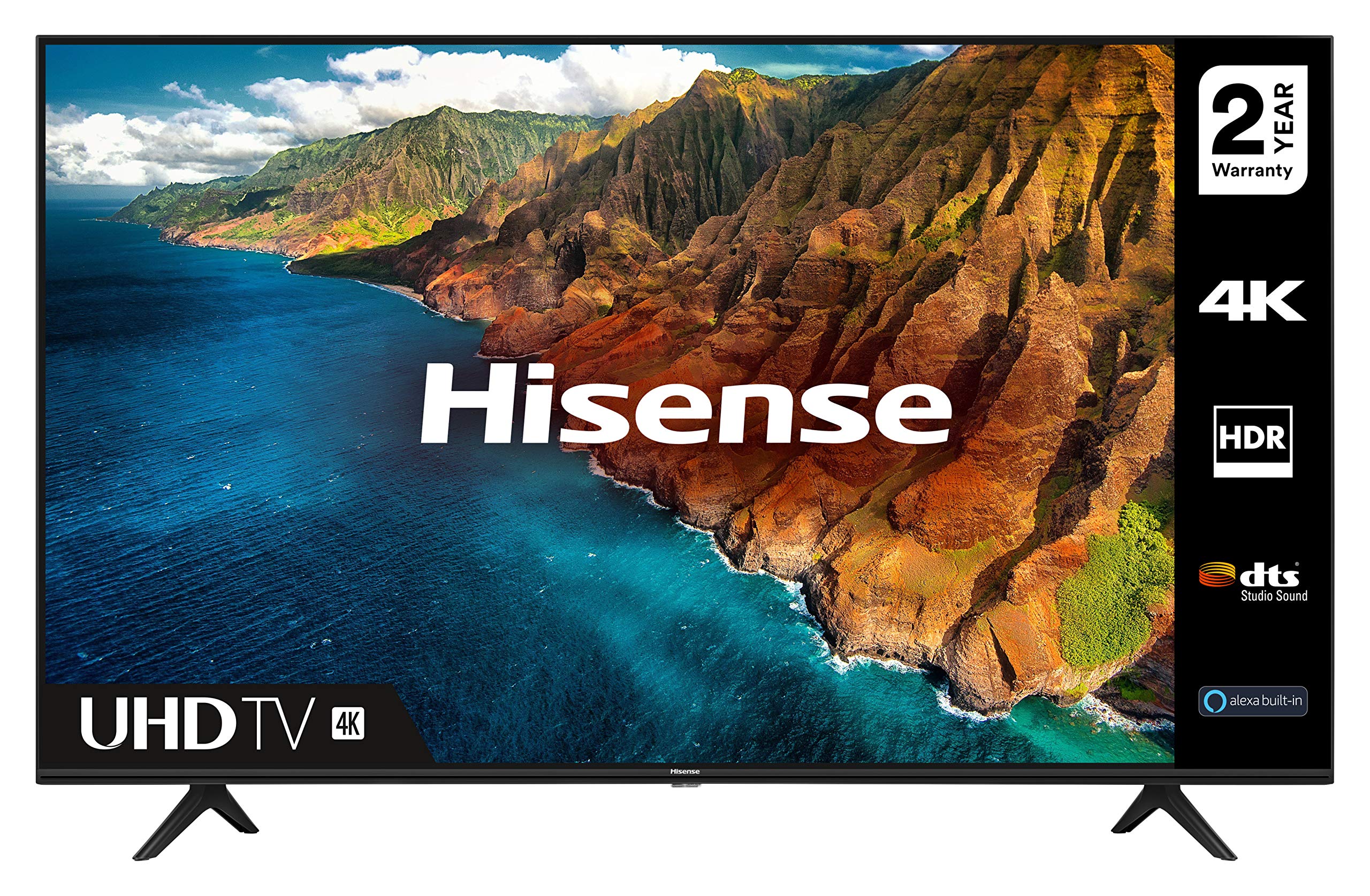 Hisense43AE7000FTUK 43-inch 4K UHD HDR Smart TV with Freeview play, and Alexa Built-in (2020 series) [Amazon Exclusive], Black