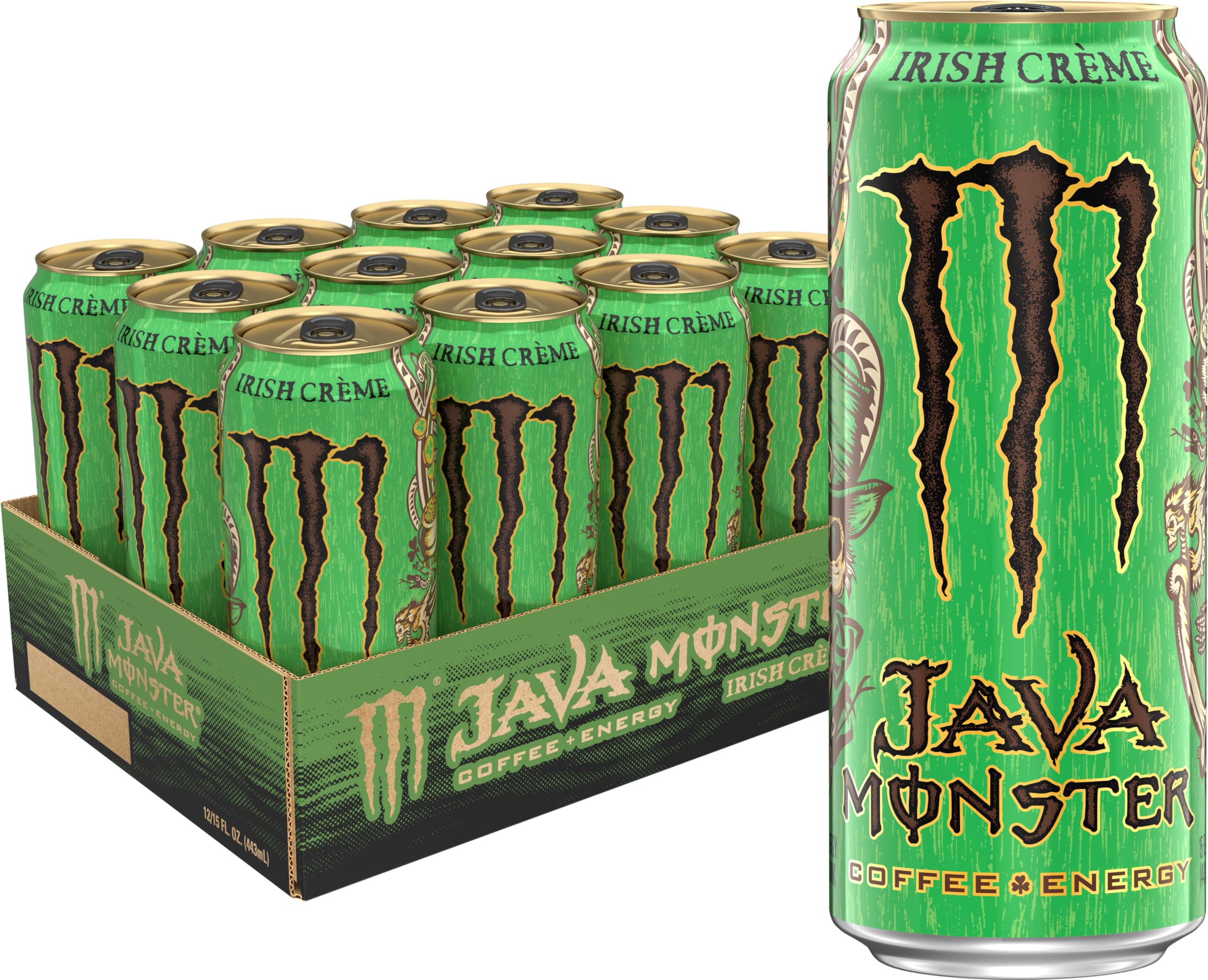 Monster Energy Java Irish Crème, Coffee + Energy Drink, 15 Ounce (Pack of 12)