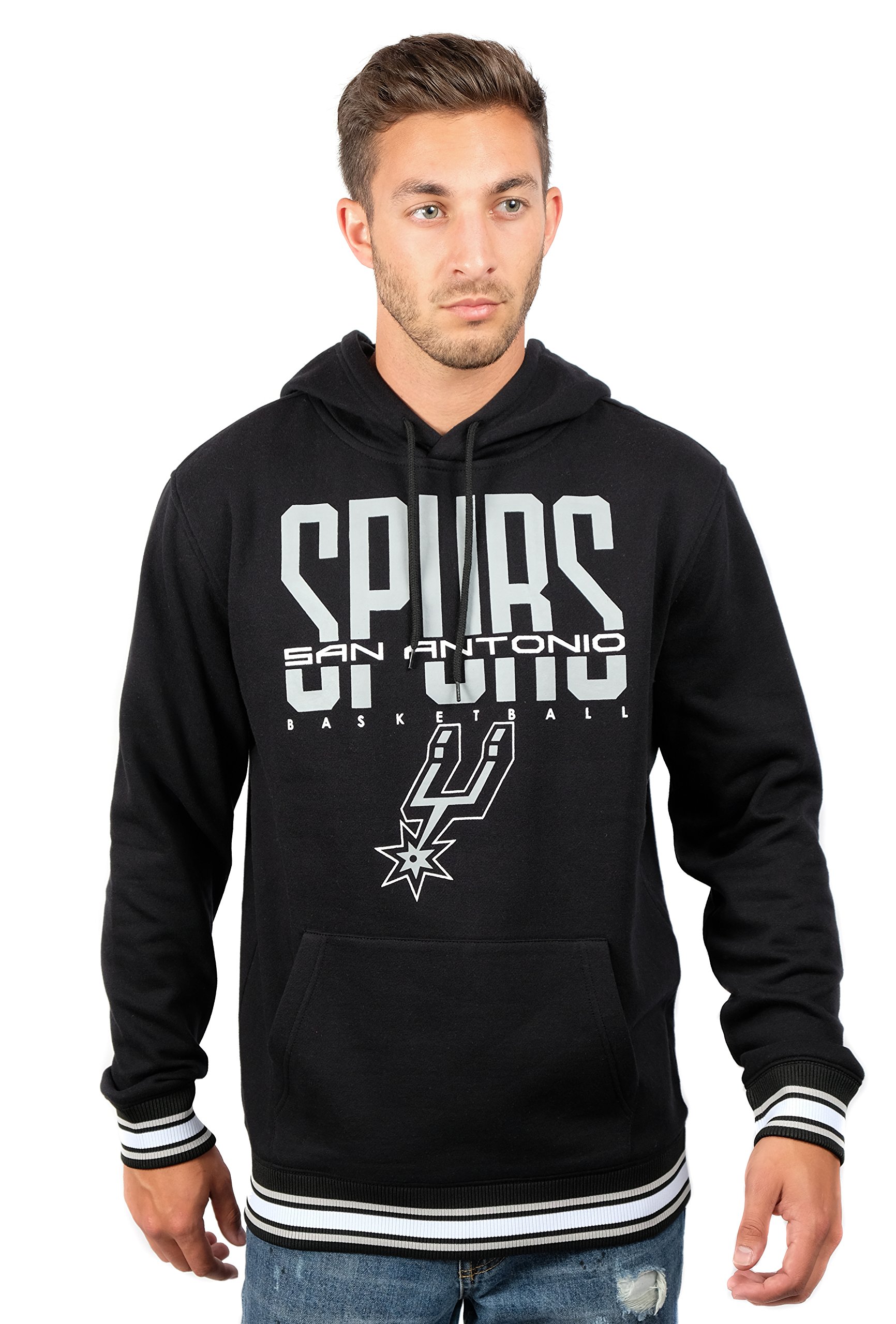 NBA Men's Stripe Soft Fleece Pullover Hoodie Sweatshirt