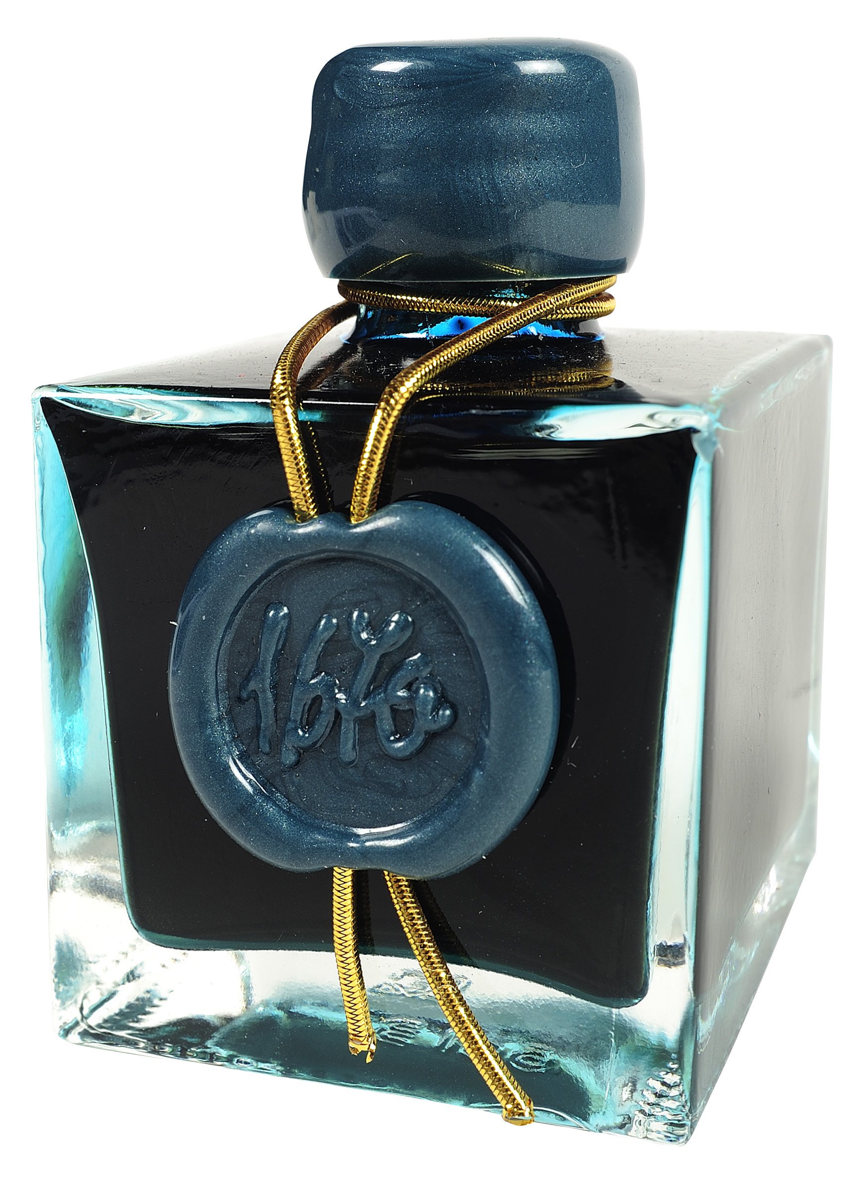 J. Herbin 1670 Anniversary Inks - Gold Sheen 50 ml Bottled - Emerald of Chivor (Emerald Green-Blue Ink)