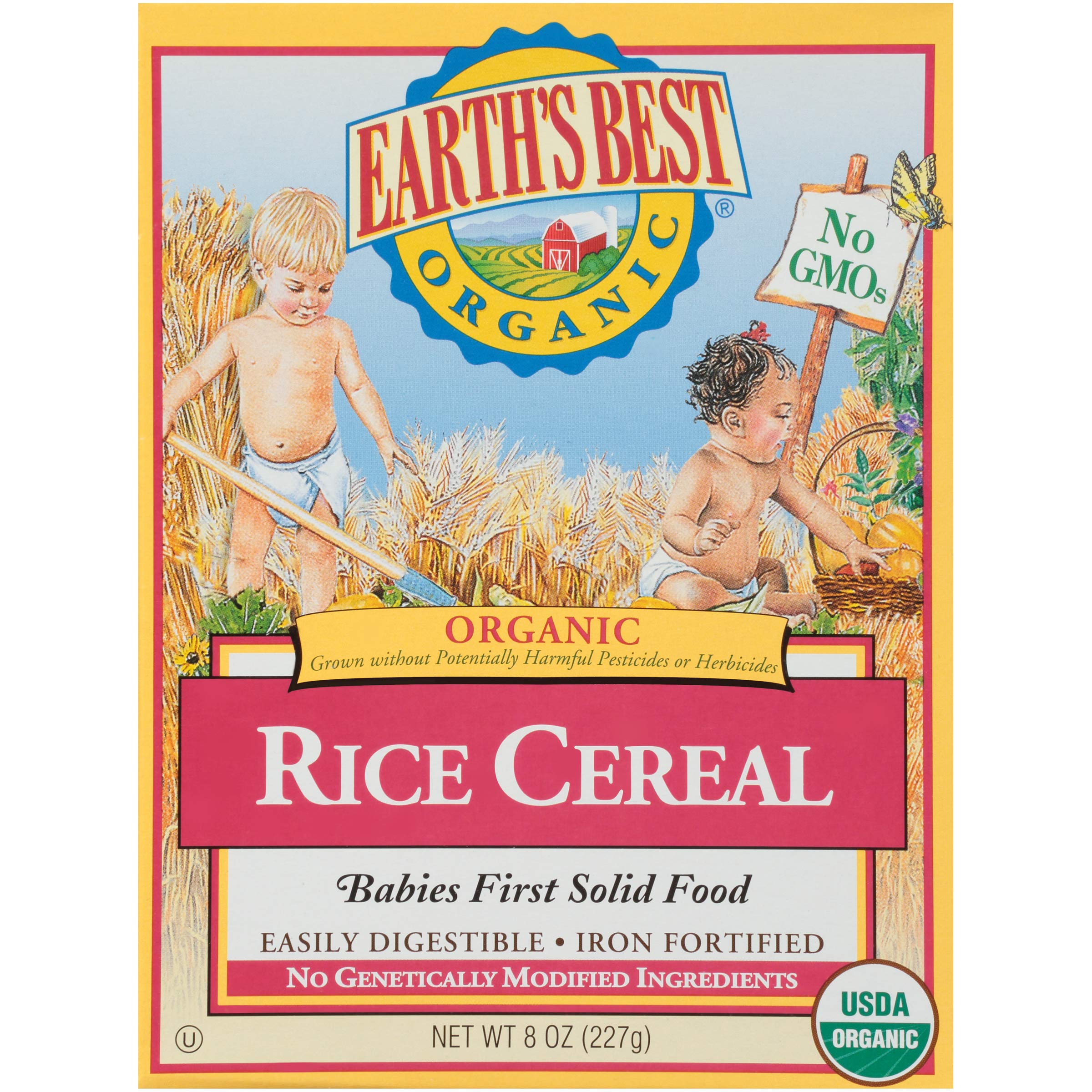 Earth's Best Organic Infant Cereal, Rice Cereal, 8 Ounce (Pack of 12)