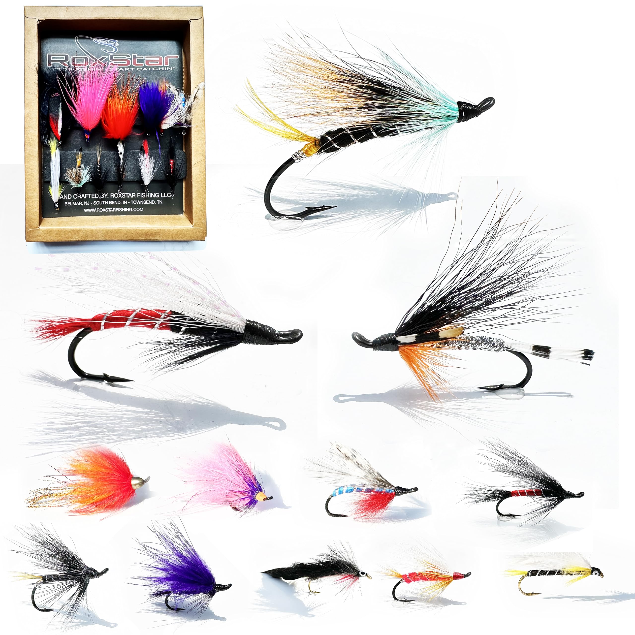 RoxSar Fly Shop Steelhead & Salmon Flies Deadly Dozen | an Exclusive Assortment of Fly Fishing Flies Proven Nationwide to Be Deadly for Both Steelhead & Salmon. Hand Tied in House to Perfection!