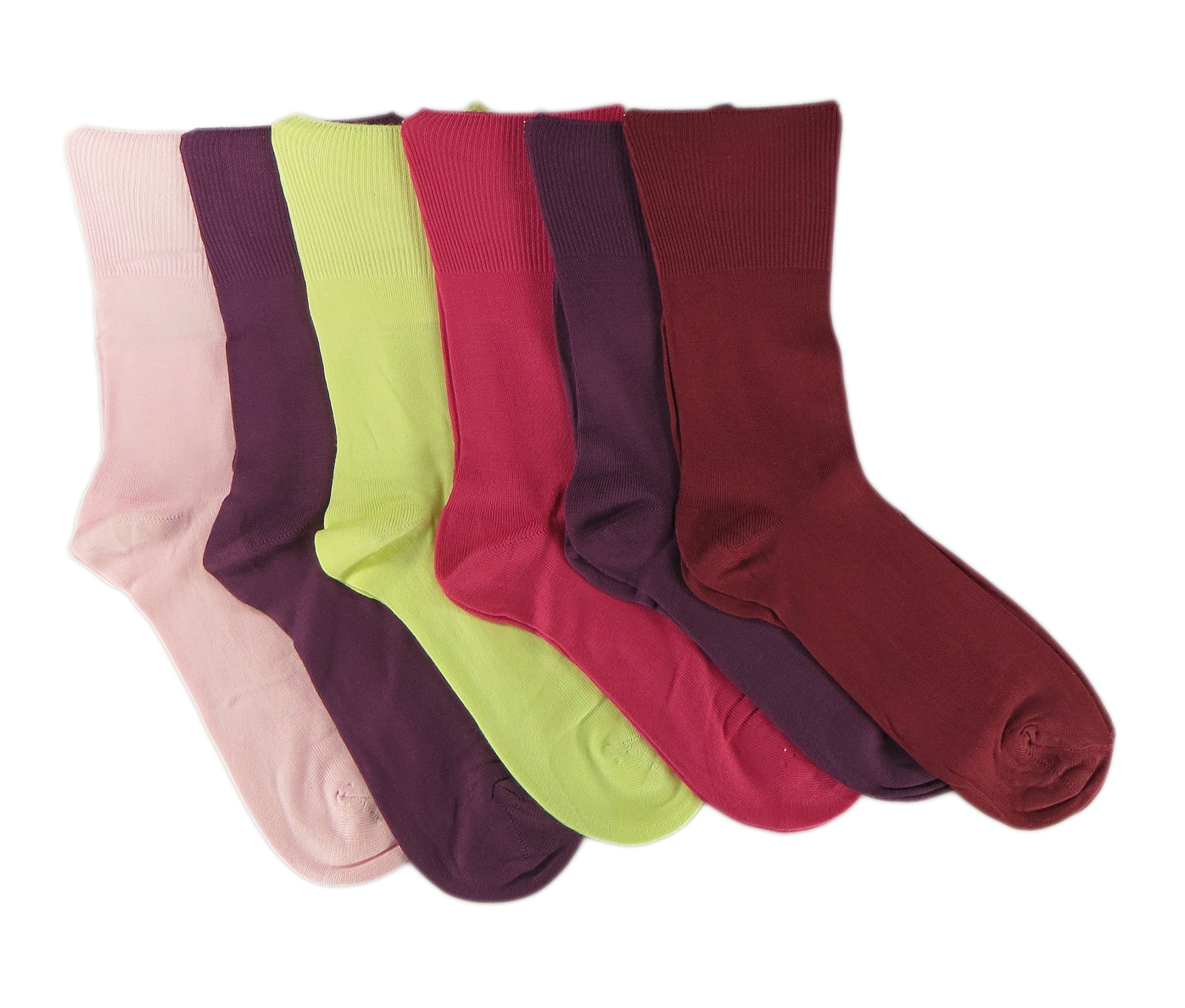 Sockstack6 Pairs Of Women's Bamboo Loose Wide Top Socks, Super Soft Diabetic Non Elastic Anti Bacterial Socks, UK 4-7, By Sockstack®