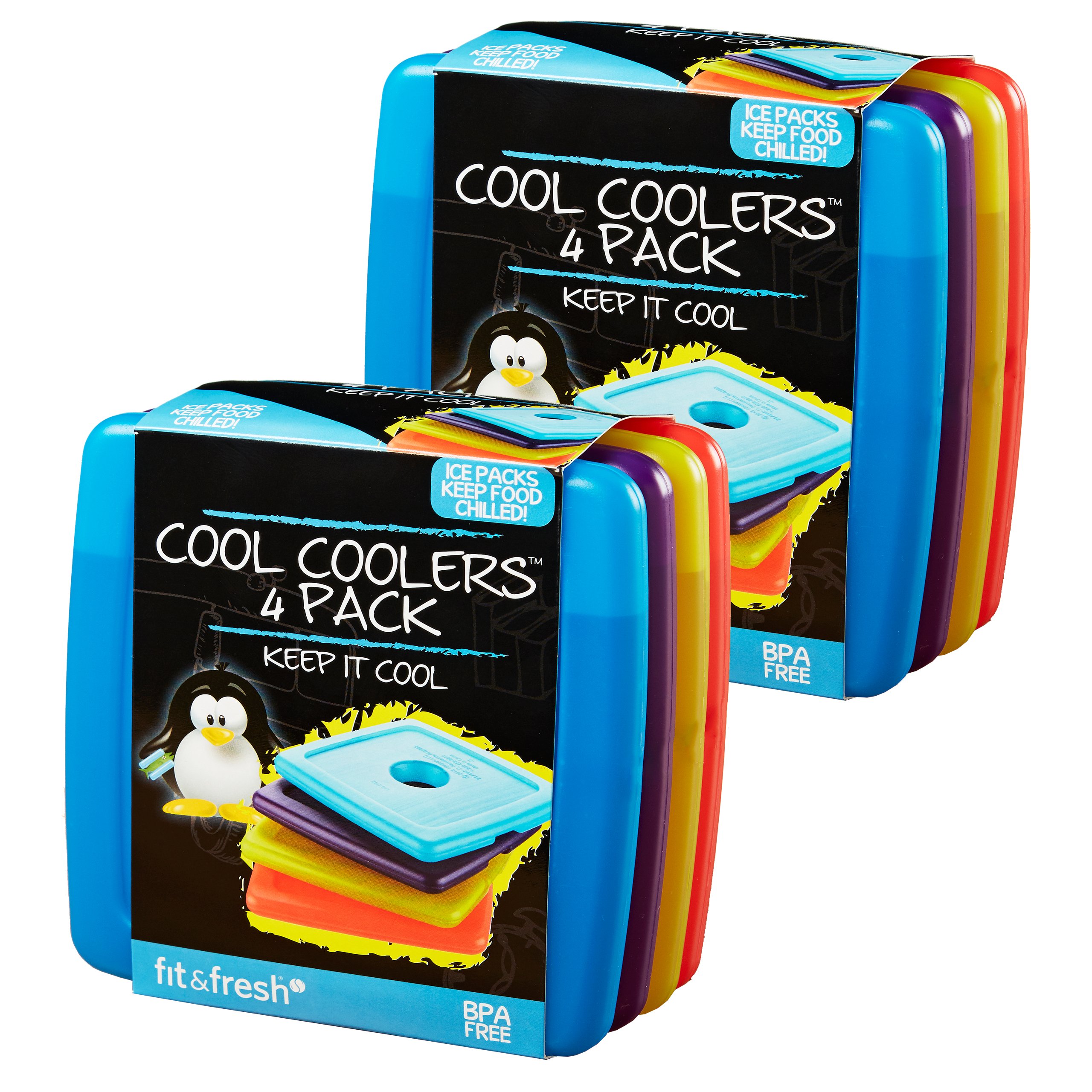 Fit & Fresh and Cool Coolers Slim Lunch Ice Pack 8 Pack Multicolored 336KCH8PK