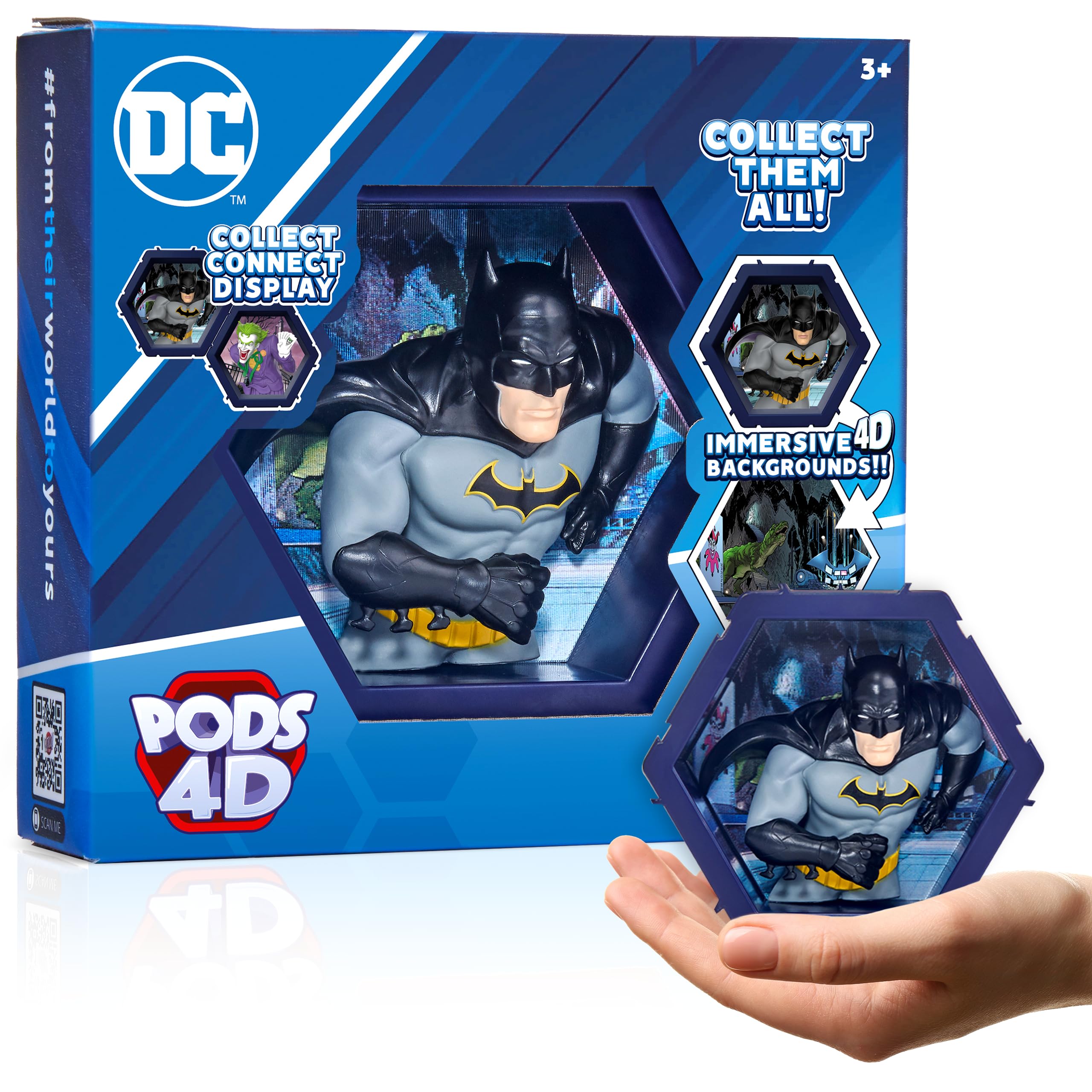 PODS 4D DC Batman | Unique Connectable Collectable Bobble-Head Figure That Bursts from Their World into Yours | Wall or Shelf Display | DC Toys and Gifts | Series 1 no. 417