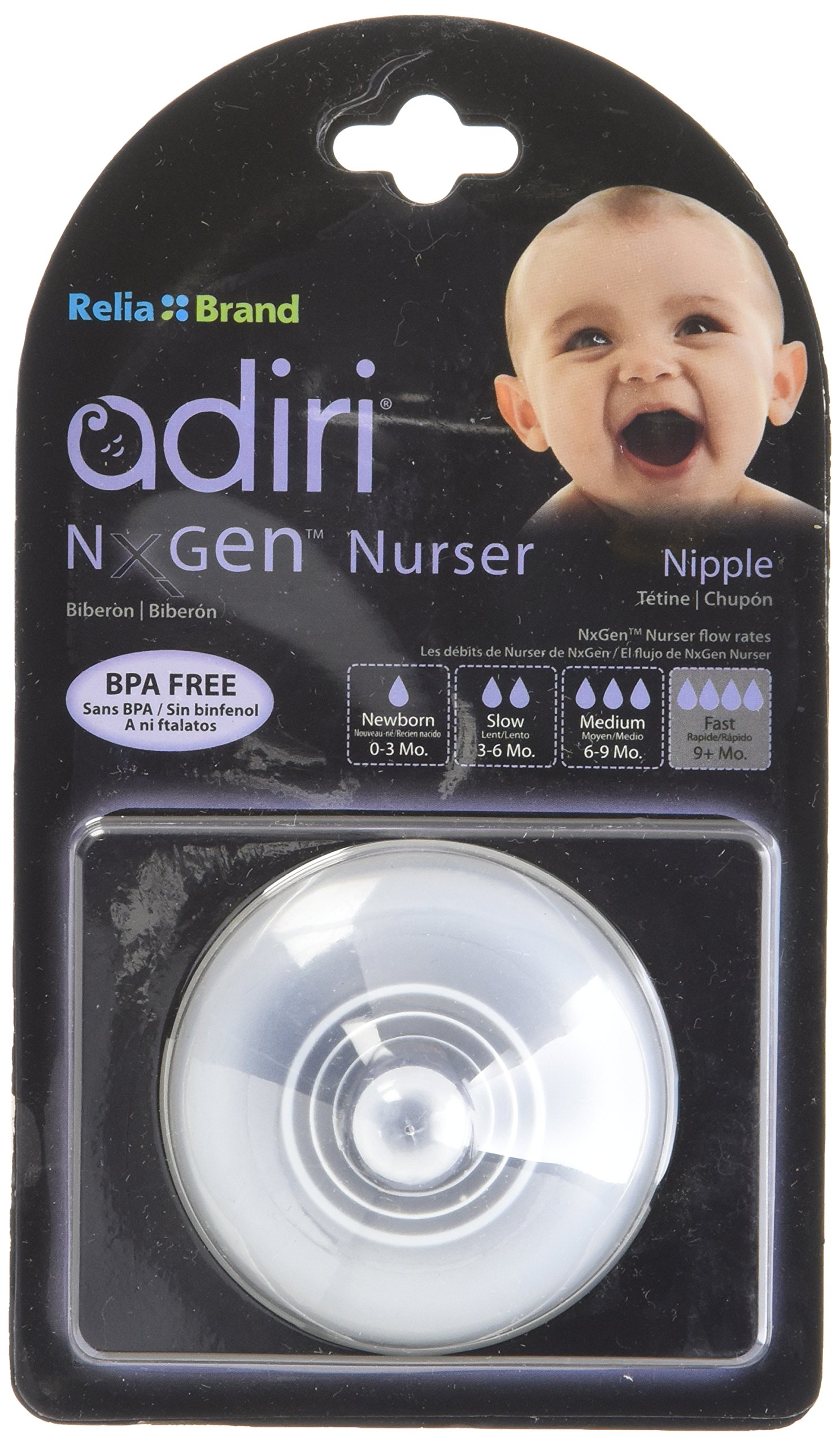 Adiri NxGen Stage 3 Nurser Nipple, Clear