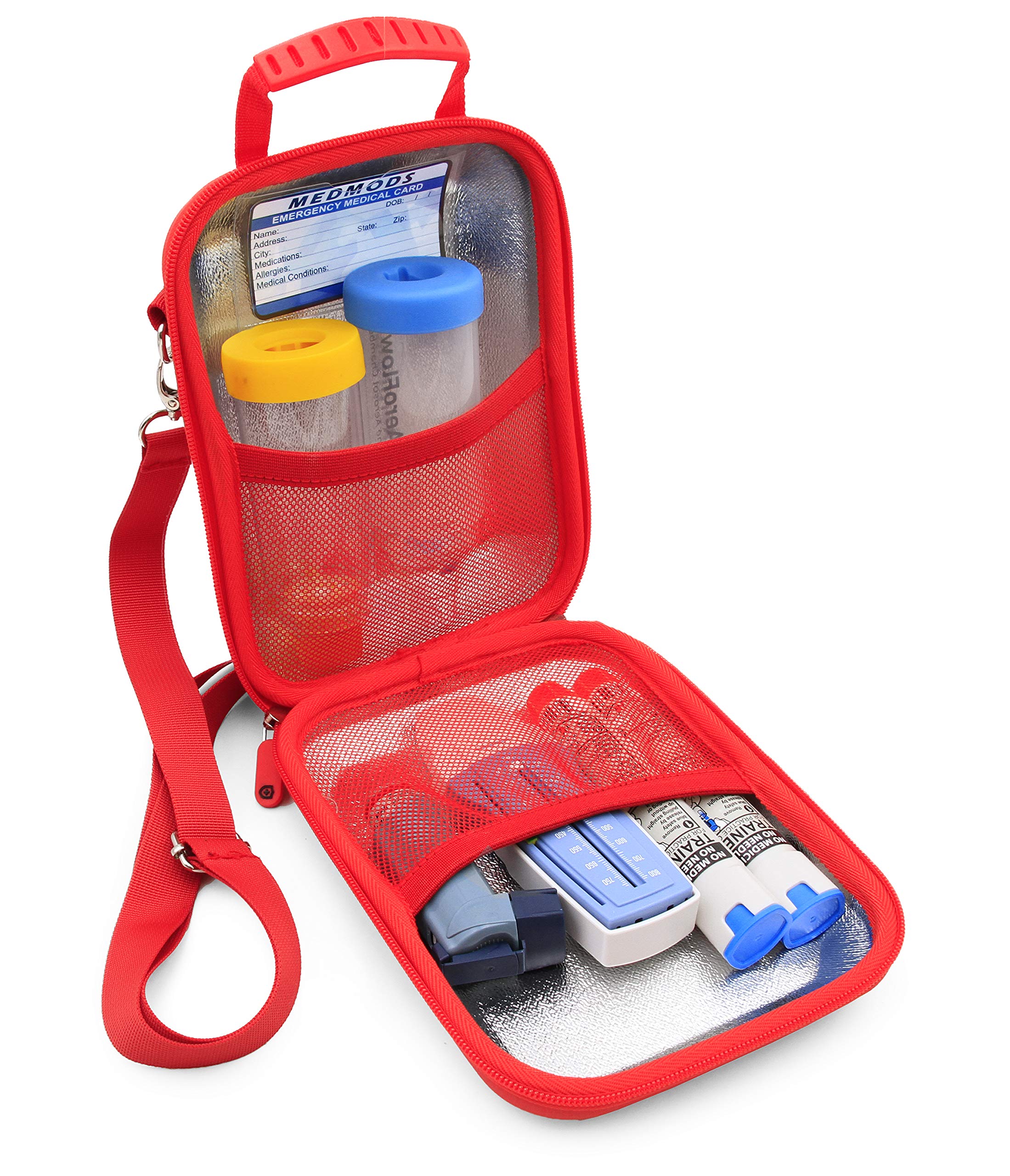 MEDMODS Insulated Asthma Inhaler Case Fits Inhaler Spacer, Mask, Epipen, Allergy Medicine and More - Includes CASE ONLY