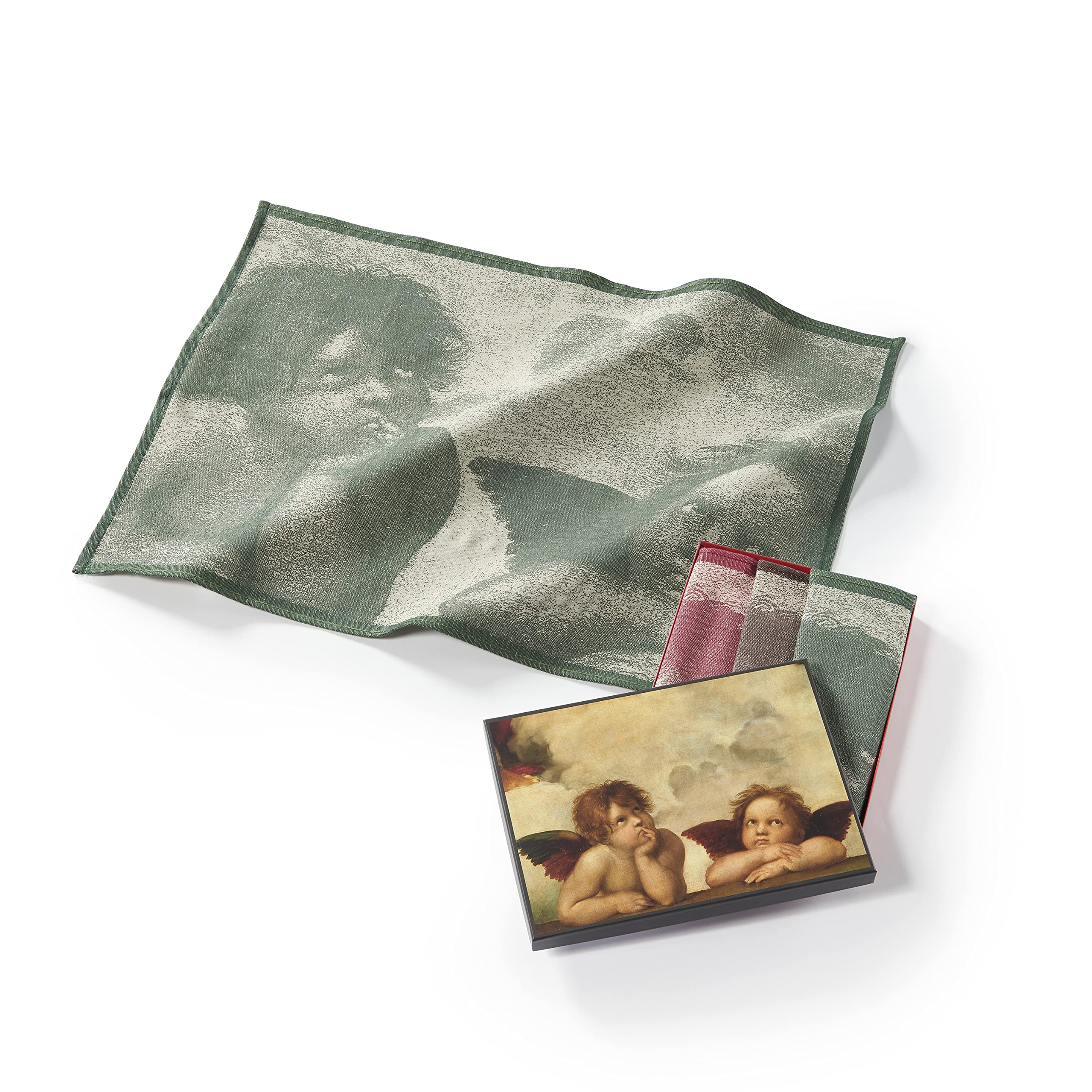 Musearta TT-RS-AM-10-V424205 Unisex Tea Towels Set of 3 with Angels of Sistine Madonna by Artist Raphael Sanzio Cotton 50 x 70 cm