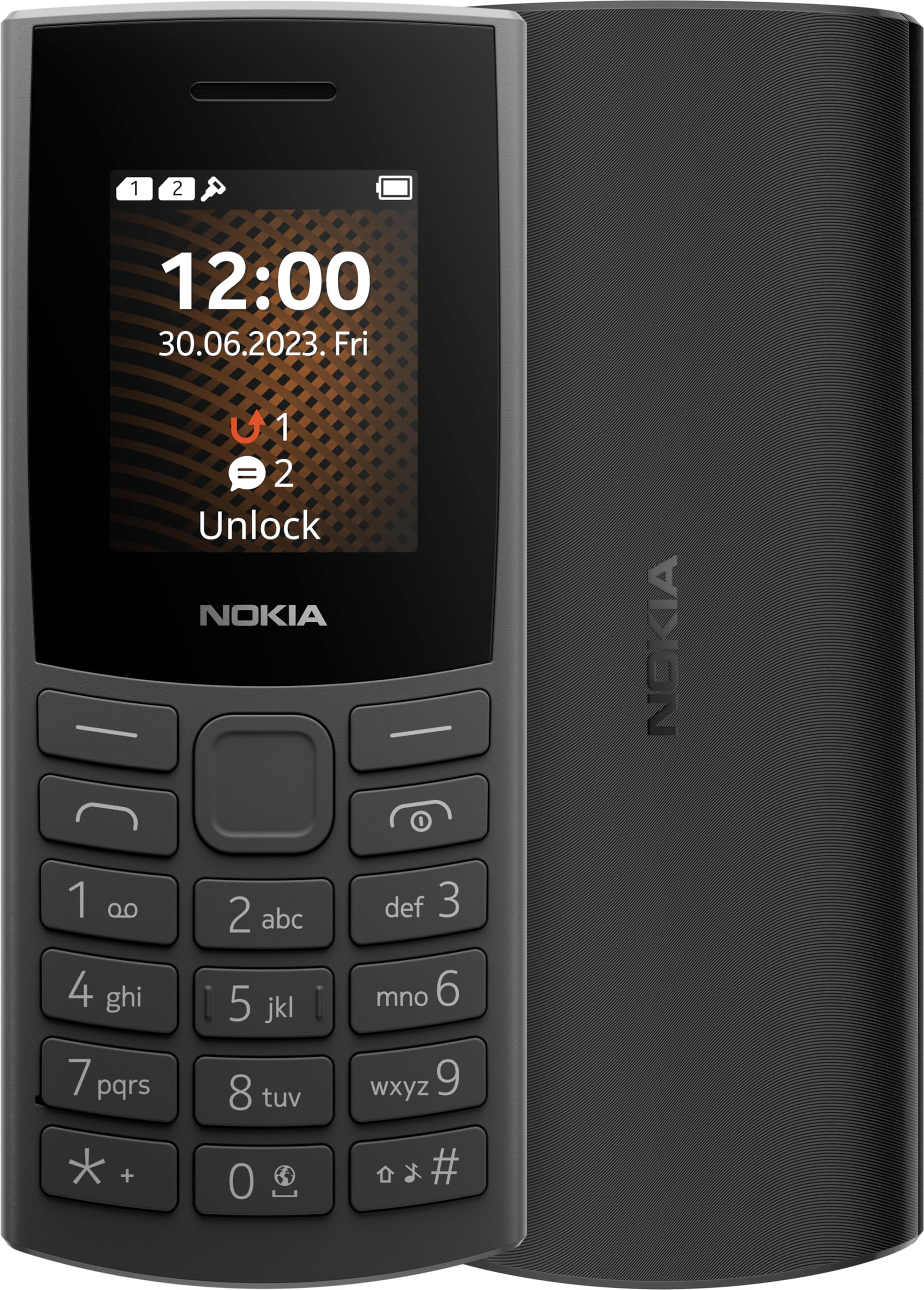 Nokia 105 4G Edition (2023) Feature Phone with Dual SIM, 1.8 Inch Display, 1450 mAh Battery, 48 MB RAM / 128 MB ROM, Expandable Memory, 3.5 mm Headphone Jack, FM Radio - Charcoal