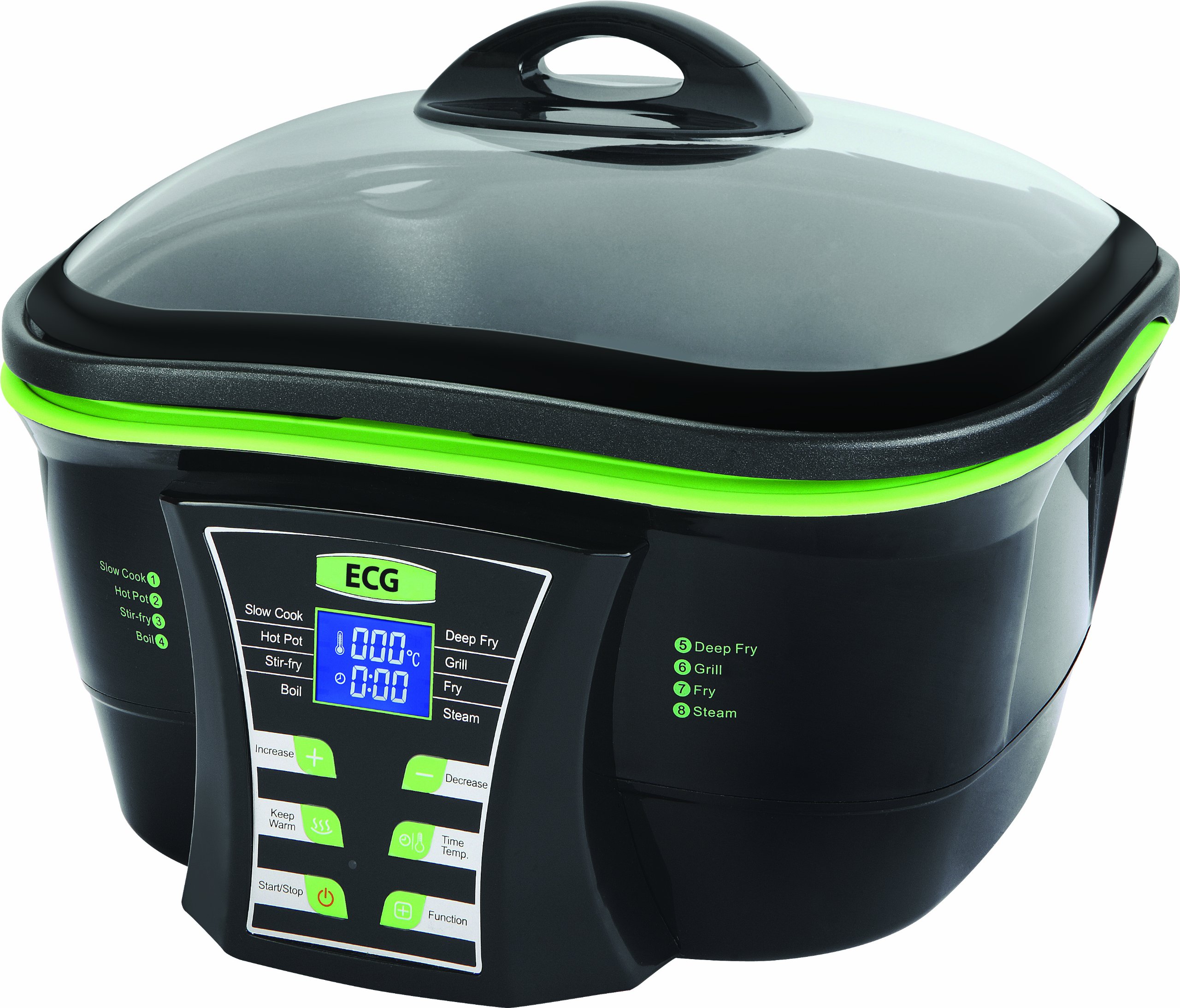 ECG MH 178 vario Multi-Functional Pot, 5 Litre, 1500 Watt, Black/Green