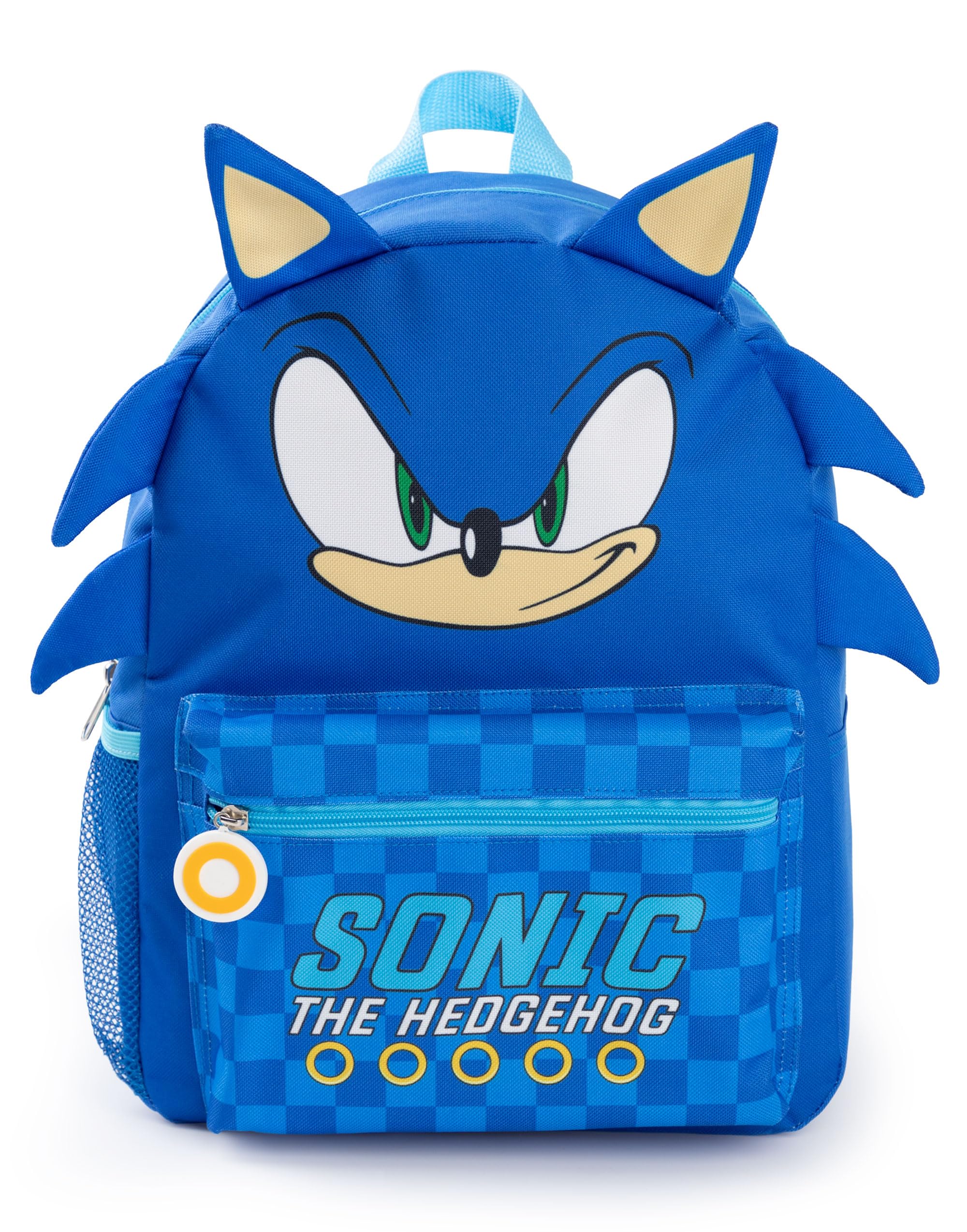 SONIC THE HEDGEHOG Boys Backpack | Blue 3D Character Rucksack with Adjustable Straps | Gamer Practical & Organised Luggage Sports School Bag For Kids | Gaming Series Merchandise Gift