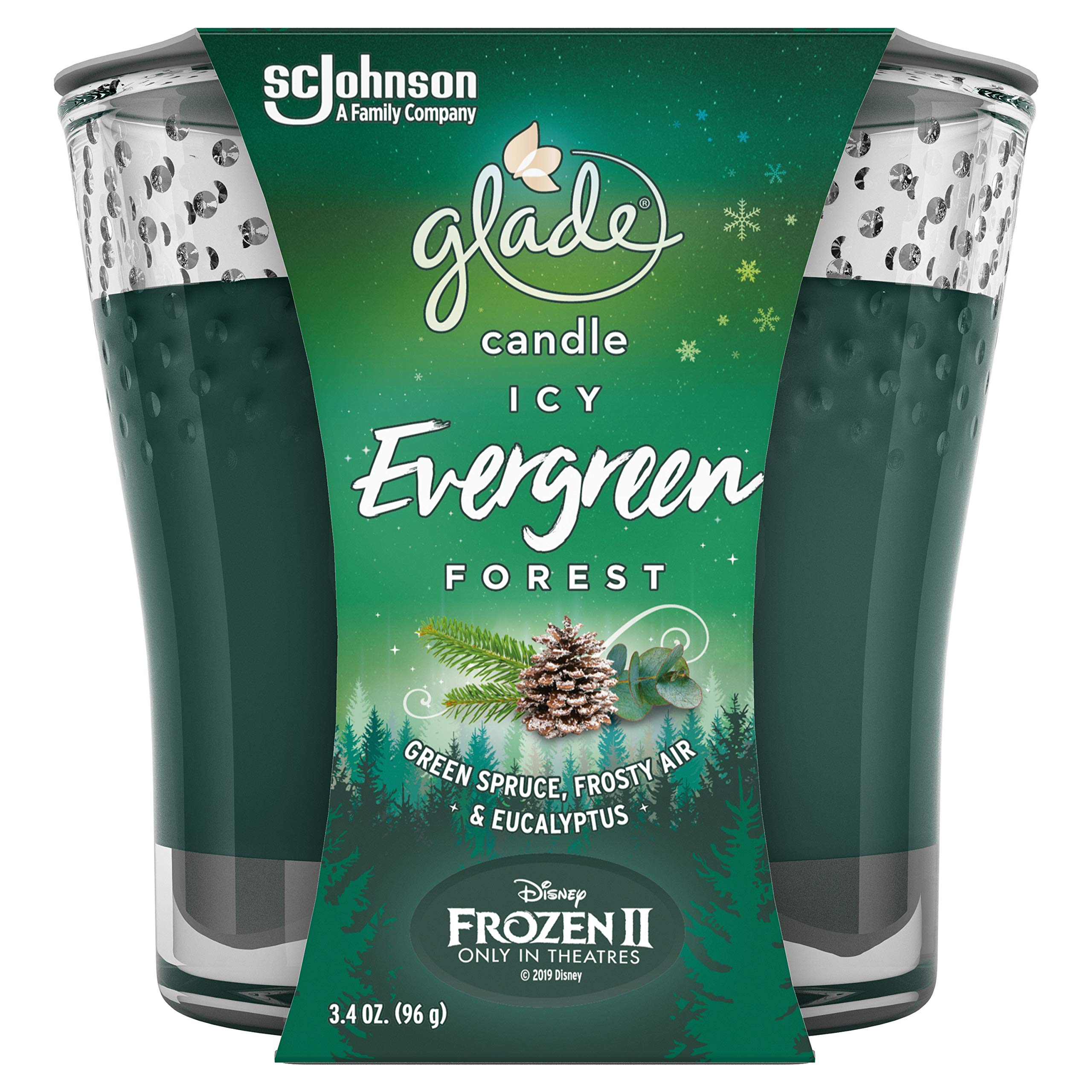 Glade Candle Jar, Air Freshener, Icy Evergreen Forest, 3.4 Oz