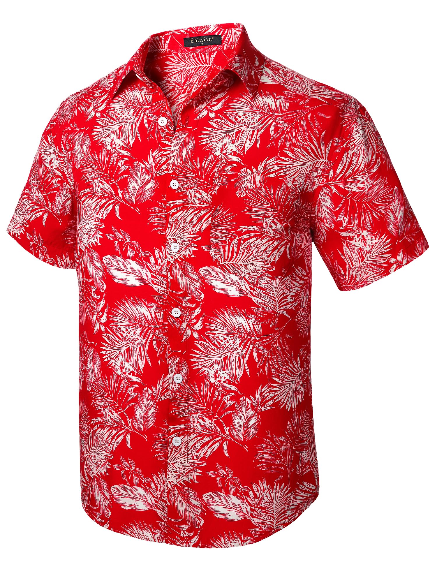 EnlisionHawaiian Shirt for Men Casual Button Down Shirt Short Sleeve Summer Beach Tropical Hawaii Aloha Luau Shirts for Party