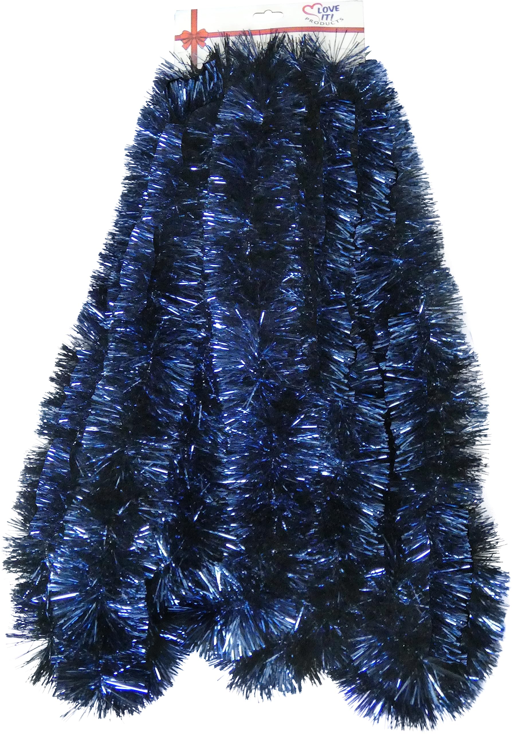 Super Duper Thick Tinsel Garland Multi-Packs for Christmas, Birthdays, Holiday Decoration, Special Events 25 ft. Long 1 Pack (Navy Blue)