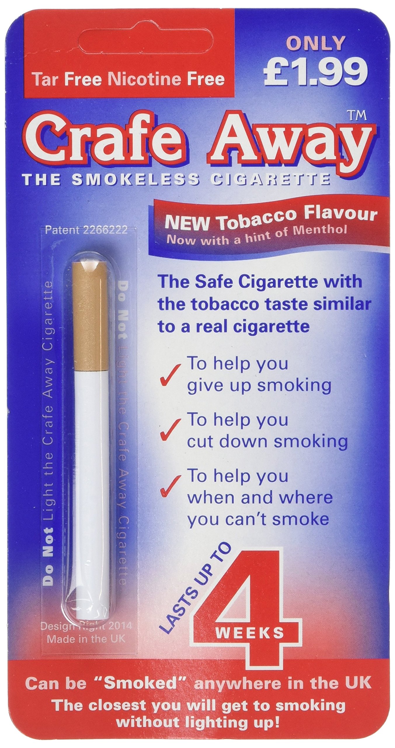 Crafe Away imitation cigarette tobacco flavoured (4 pack)