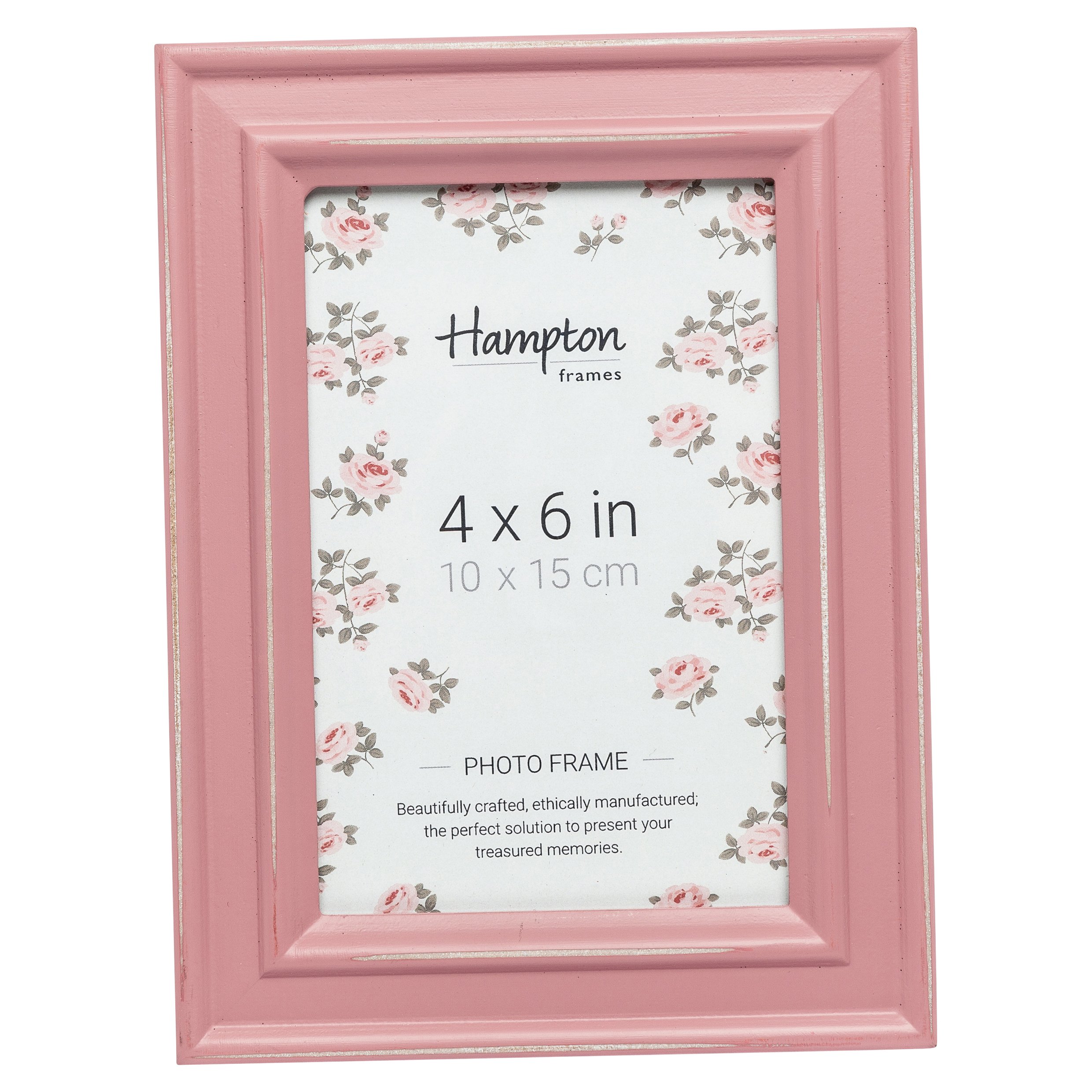 Hampton Frames PALOMA Distressed Shabby Chic Picture Photo Frame Pink 4x6 (10x15cm) PAL301946P