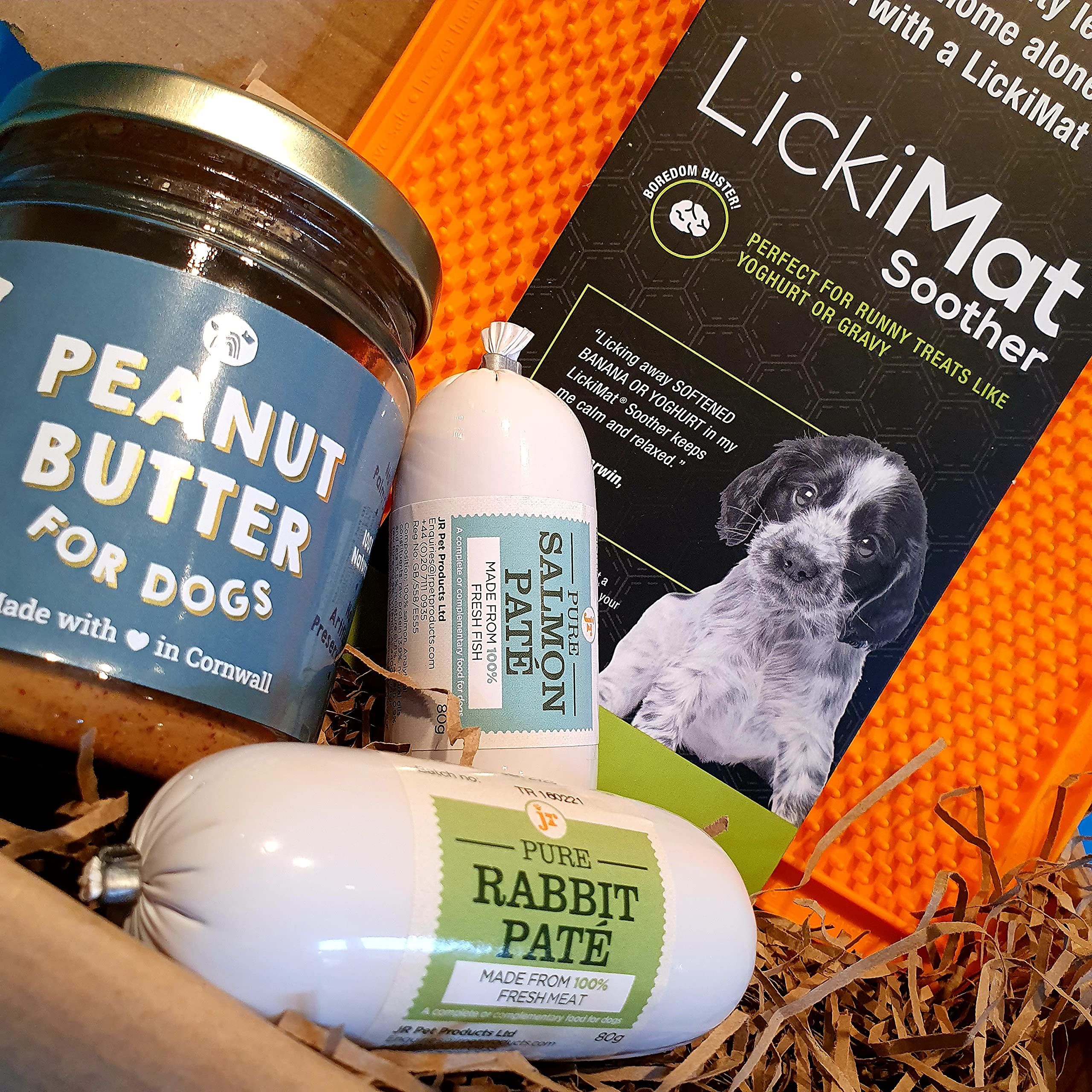 LickiMat Soother & Treats Boredom Bundle. Peanut Butter, Pates, Licki Mat