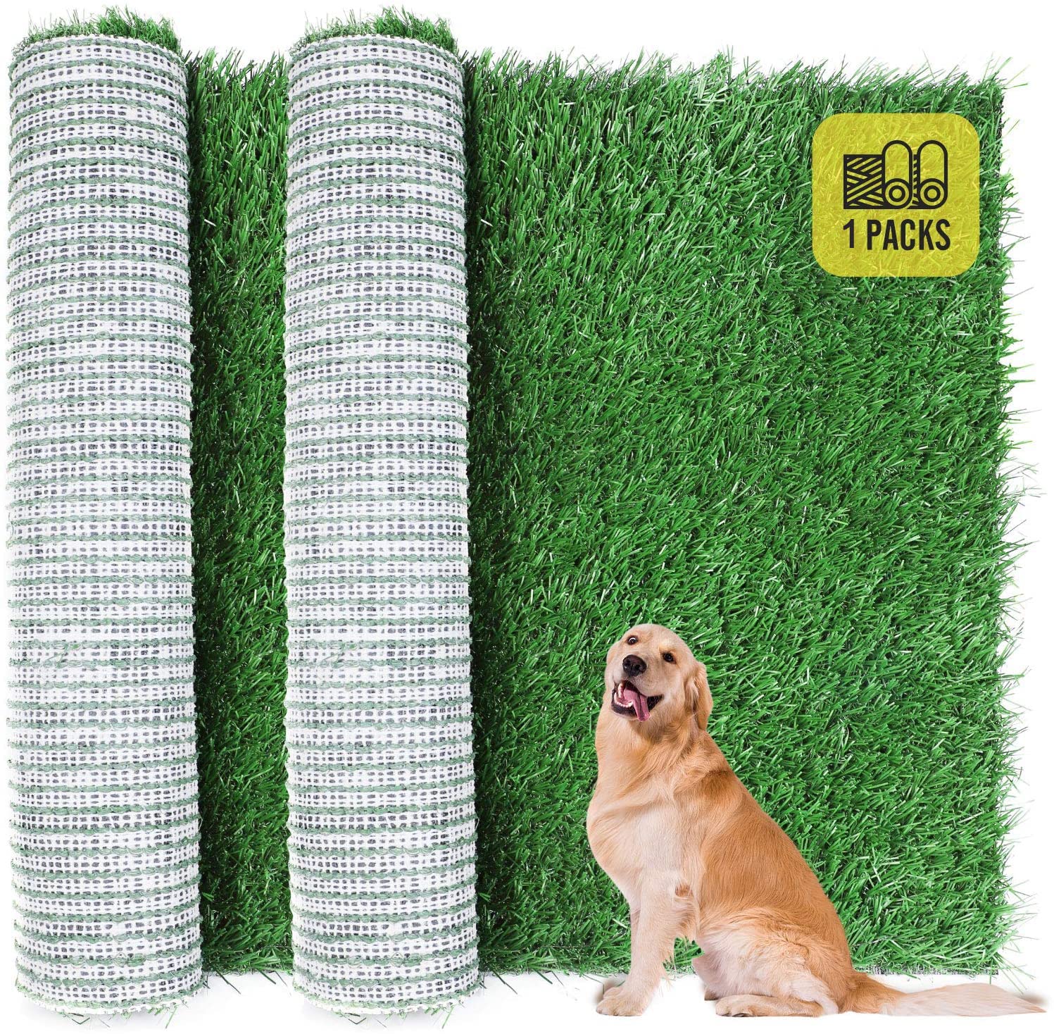 Mofish Dog Grass Pad Various Sizes, Artificial Turf Dog Grass Pee Pad Potty Training for Indoor Outdoor Use, Washable Replacement Potty Mat for Puppy Pet - (Only One Dog Grass Pad) (Small)