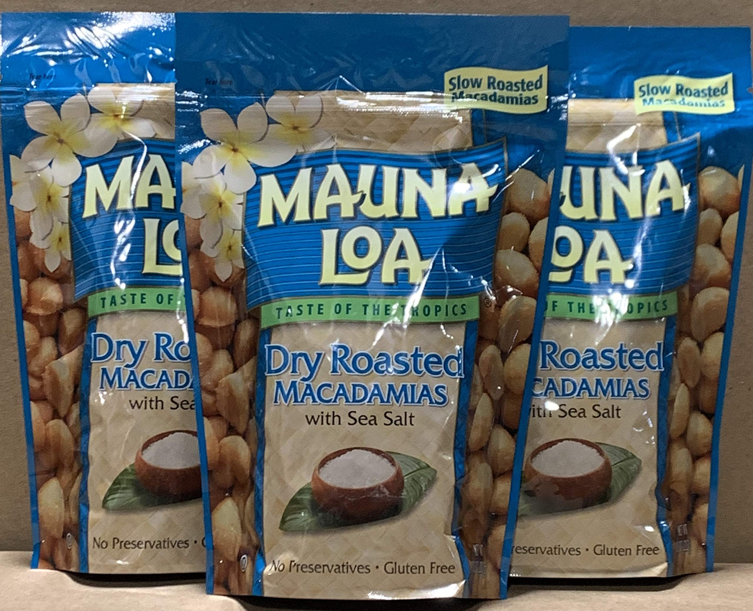 KC Commerce Gift Set Mauna Loa Macadamias, Dry Roasted with Sea Salt, 10-oz (Dry Roasted With Sea Salt 10oz Pack of 3)