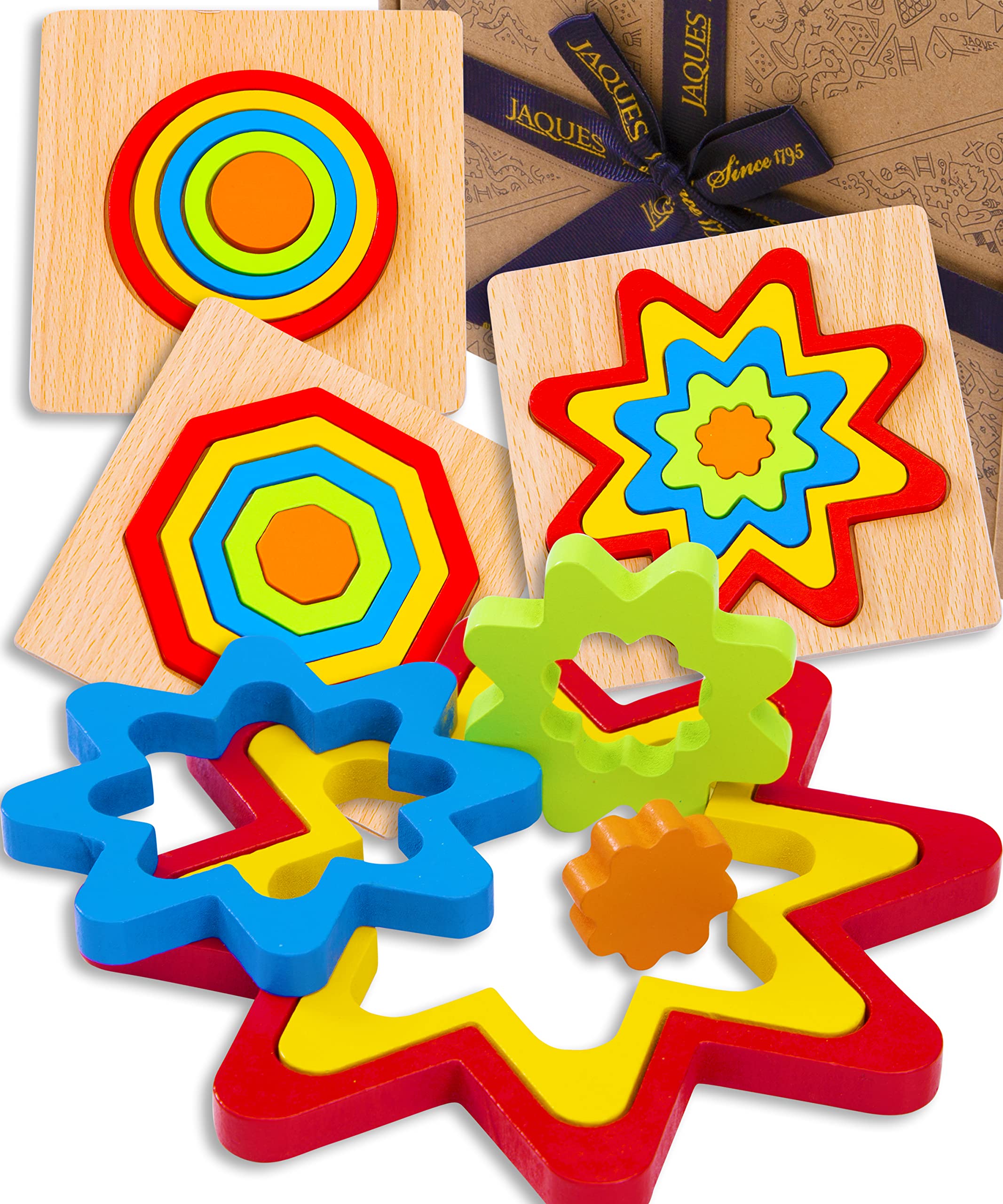 Jaques of London Montessori Toys for 2 Year Olds | Educational Wooden Puzzles | Toddler Puzzle Set | Ideal for 1-2 Year Olds | Skill-Developing Wooden Puzzles for 1 Year Old