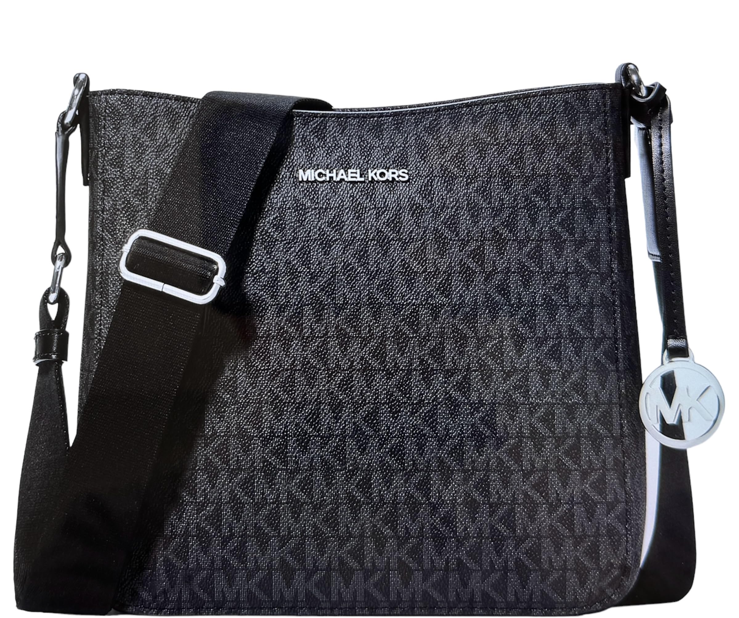 Michael KorsSmall Leather Crossbody Bag (Black/Silver)