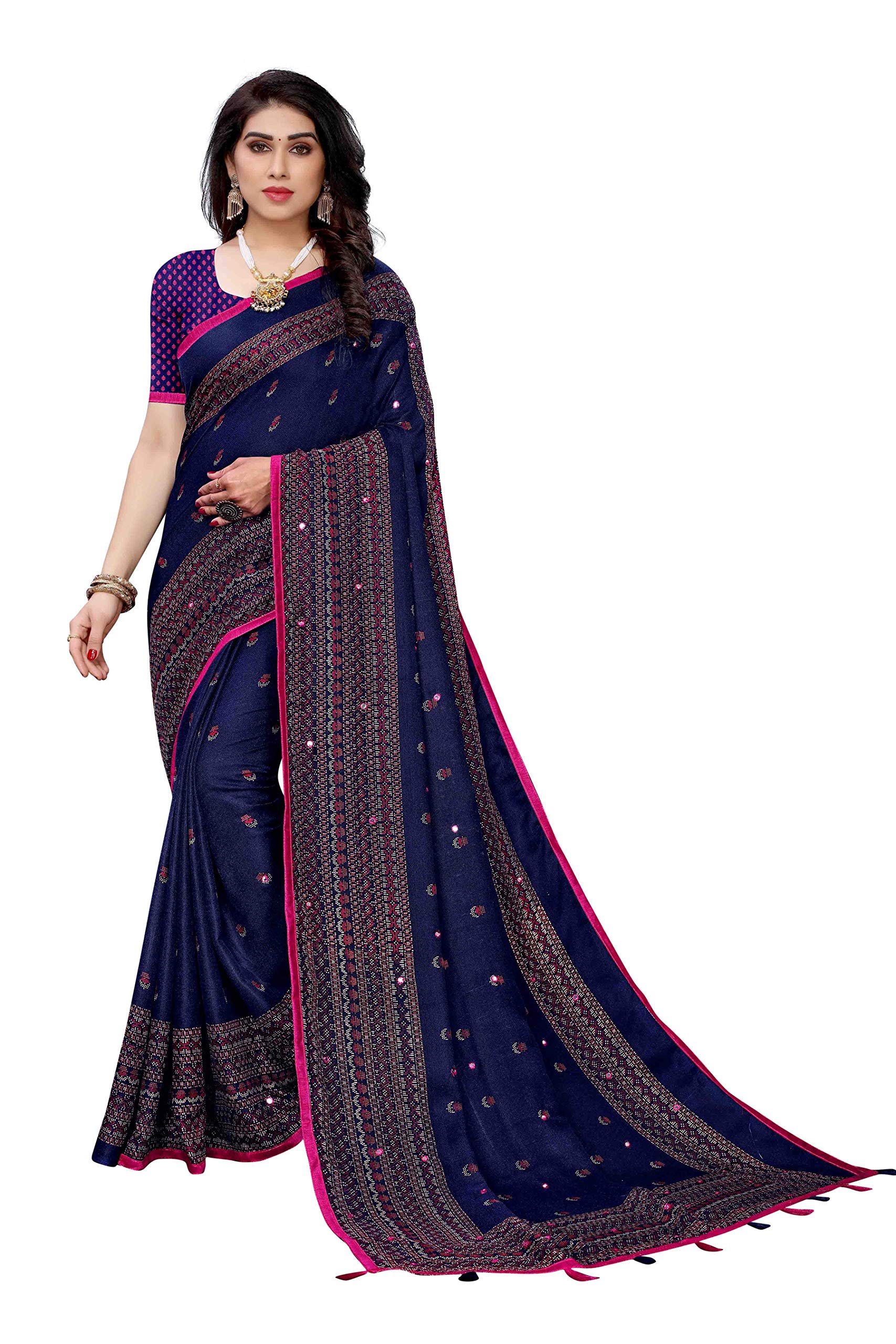 Winza DesignerWomen's Jute Cotton Silk Saree With Blouse