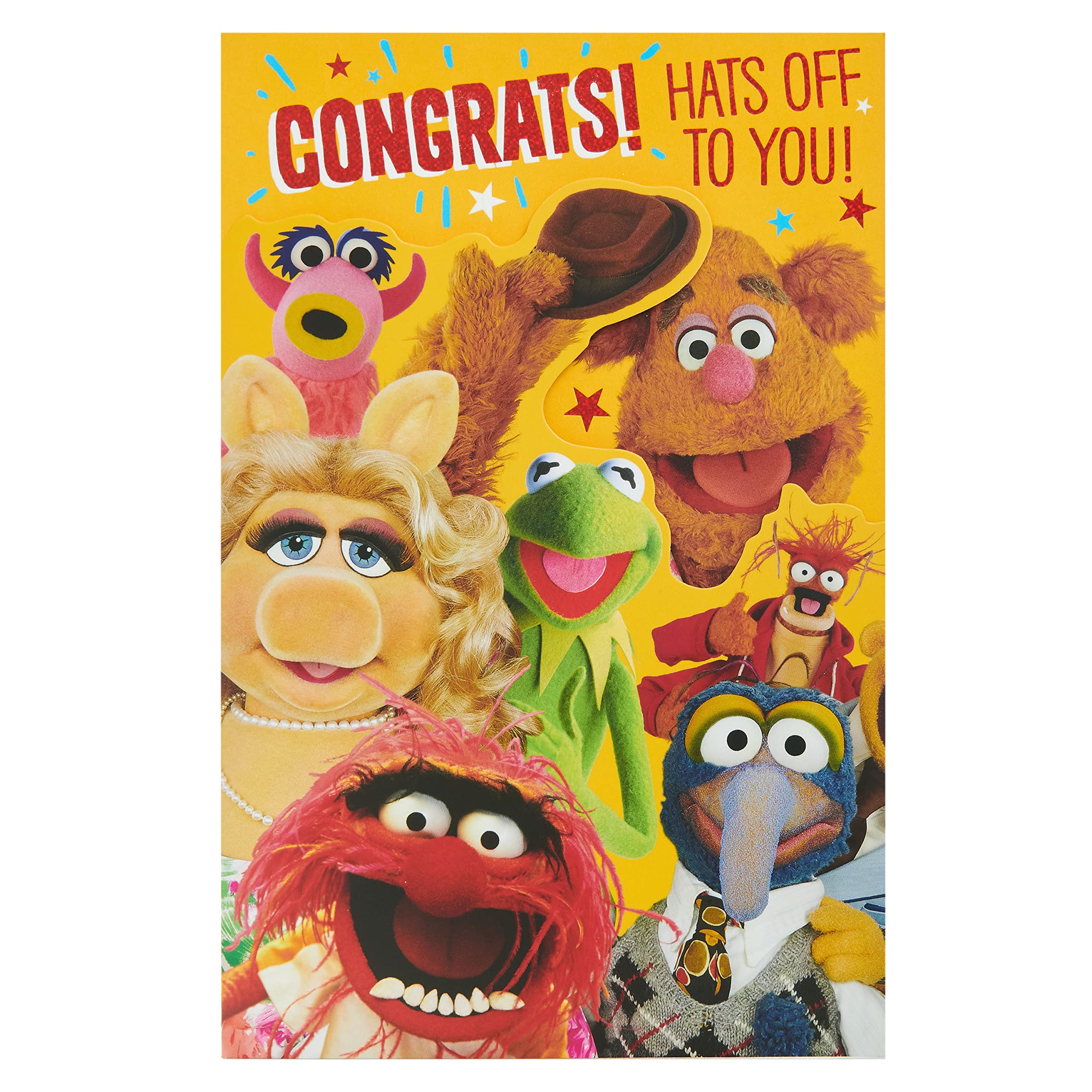 UK Greetings Disney The Muppets Congratulations Card for Him/Her/Friend - For New Job, Graduation, Passing Exams - Red Foil Design