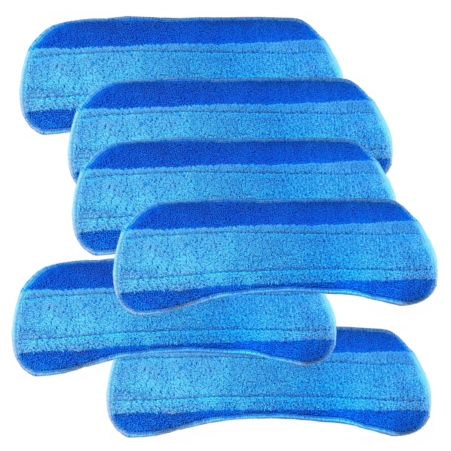 Quick ShineSpray Mop Refill Pad 6Pk 15"W x 5.5"D | Washable & Reusable | Dual Action Scrubbing Strips for Thorough Cleaning | Highly Absorbent Microfiber | Use w/Quick Shine Multi-Surface Spray Mop