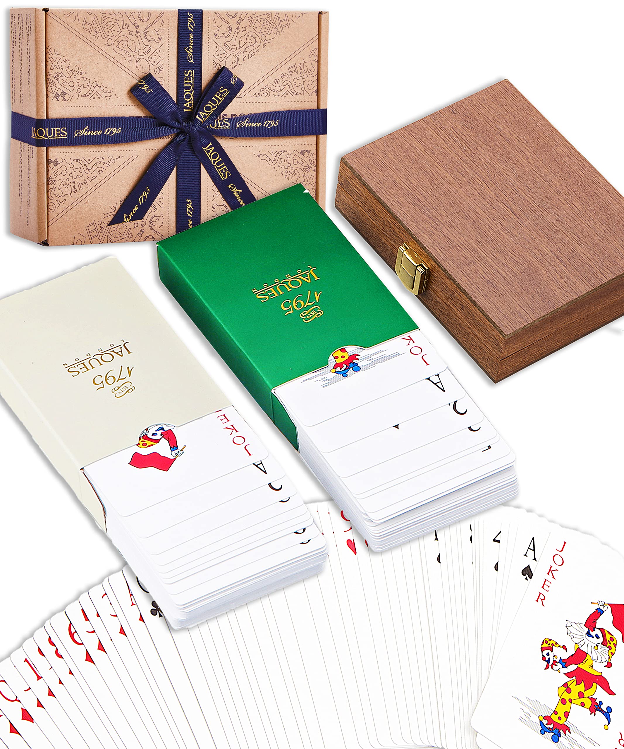 Jaques of LondonPlaying Card Set - Luxury Twin Pack Cards Mahogany Cased