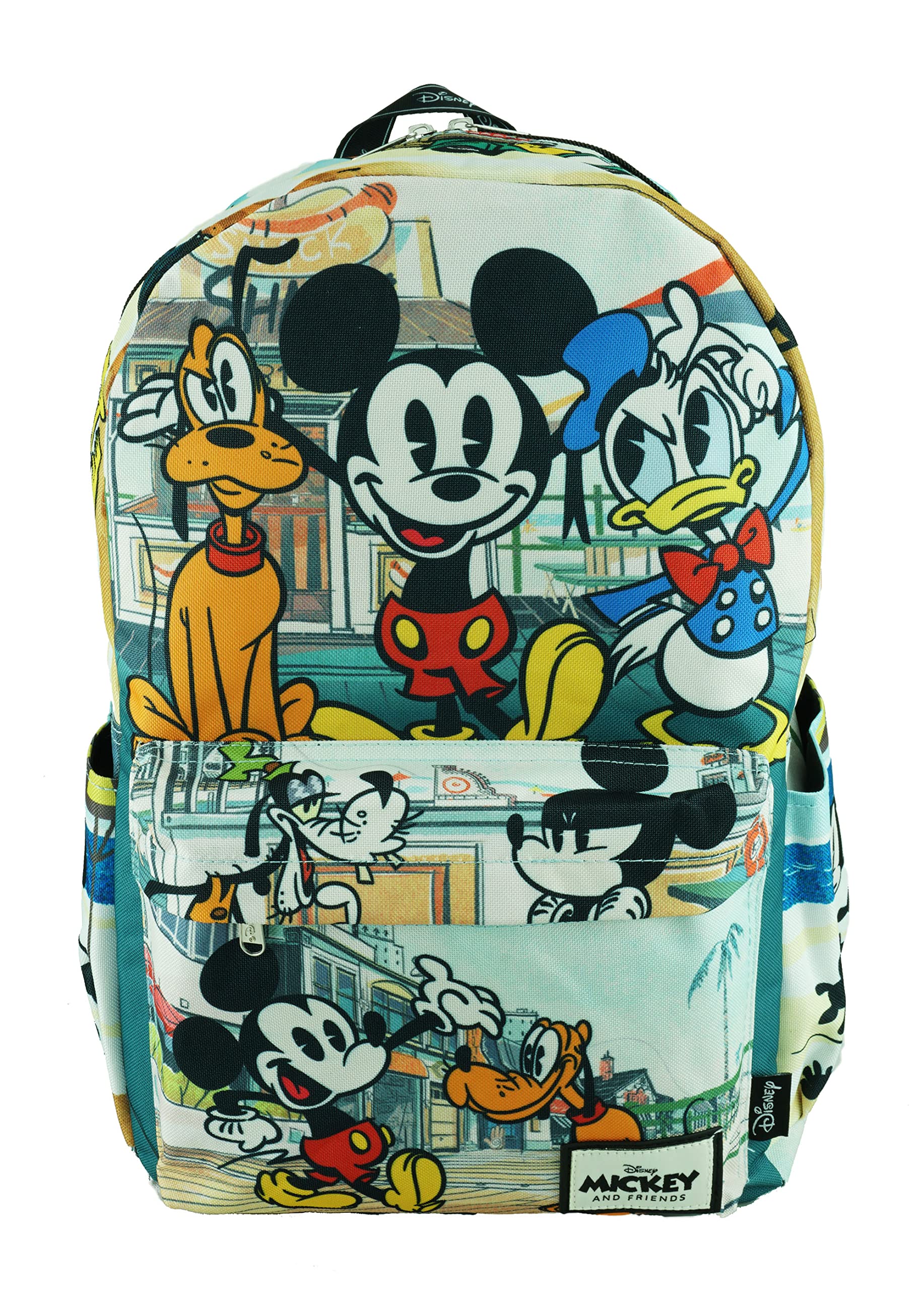 DisneyMickey Mouse Wondapop Deluxe Oversize Print Large 16" Backpack with Laptop Compartment - A19757