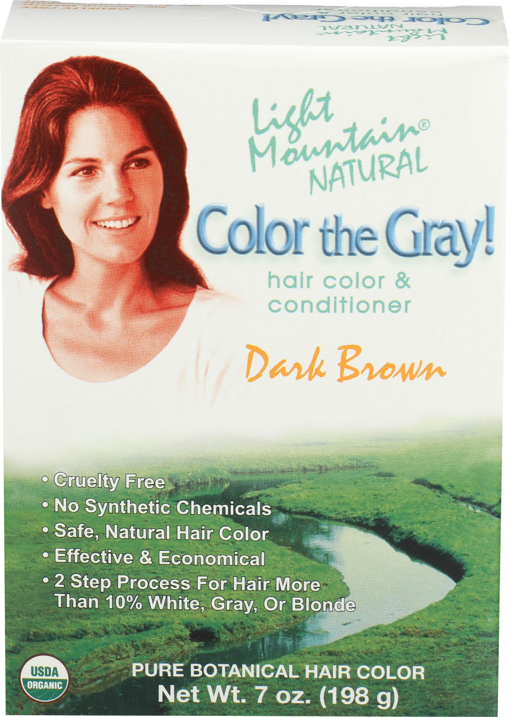 Light MountainNatural: Color the Gray Conditioner, Dark Brown 7 oz