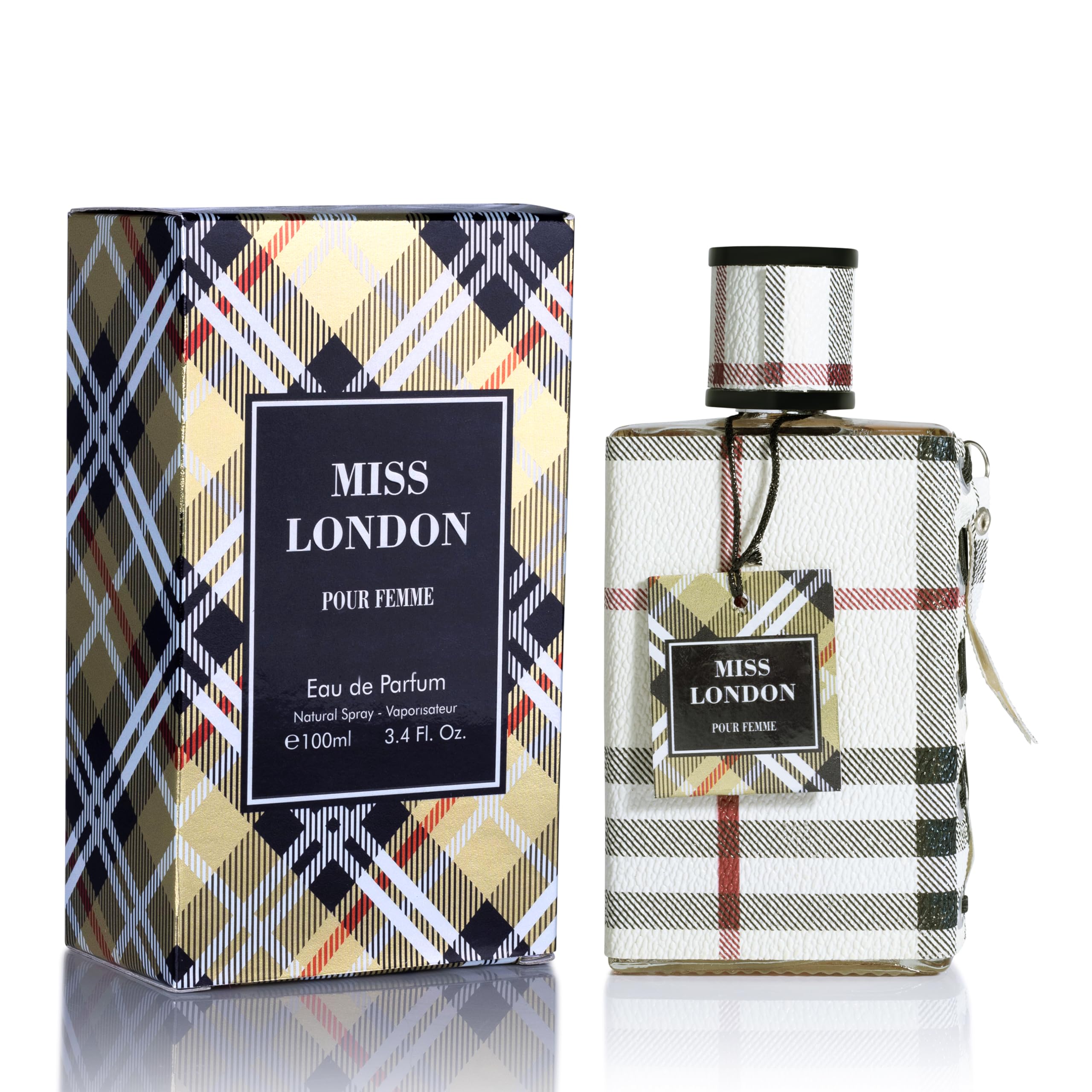 Miss London for Women Eau De Parfum - Honeysuckle, Rose, Jasmine, Peony - Elegant Blends with Floral, Citrus & Woody Note - Fresh & Feminine Scent - 100ml Bottle for Daily Wear & Special Occasions