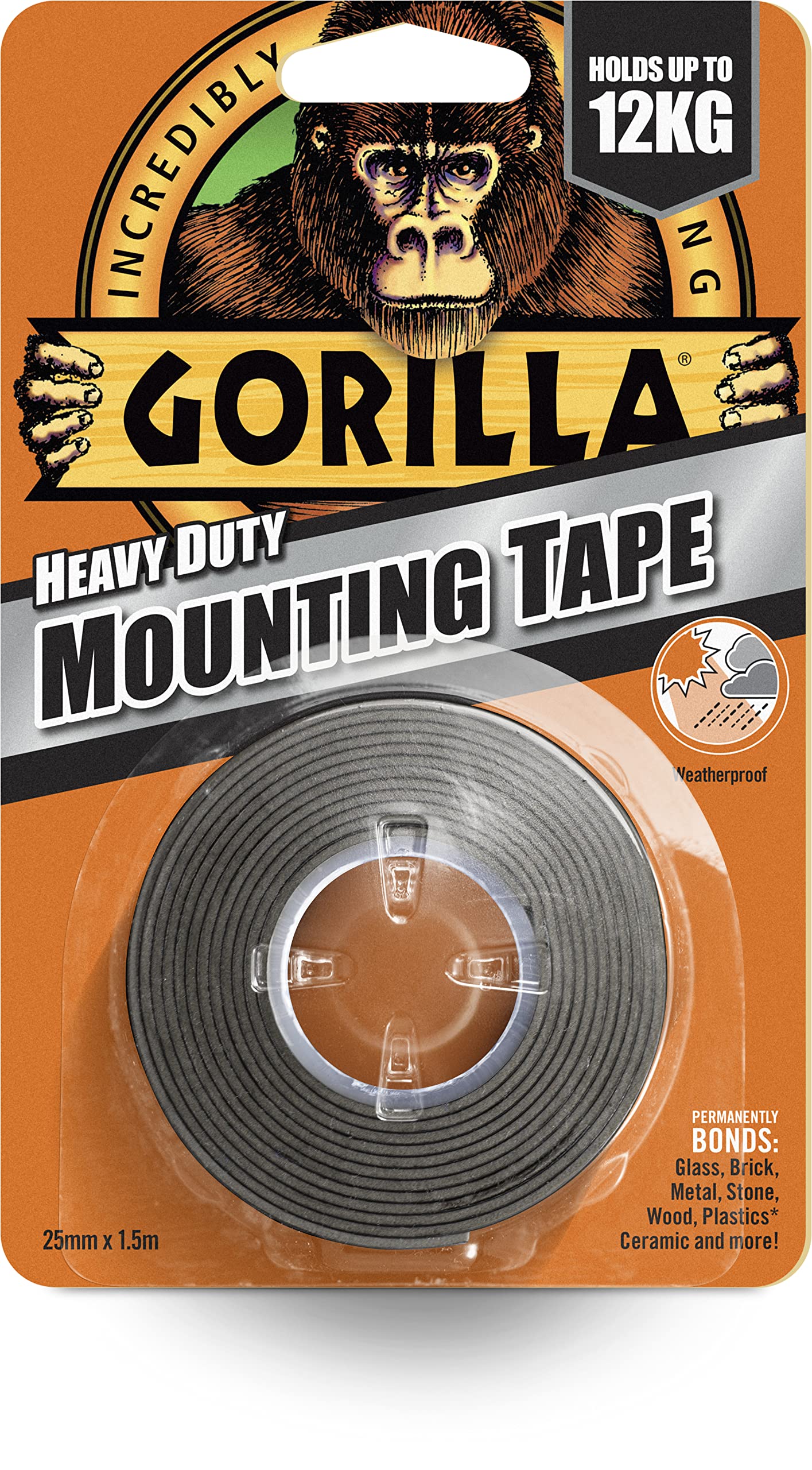 Gorilla Heavy Duty Mounting Tape Black 1.5m