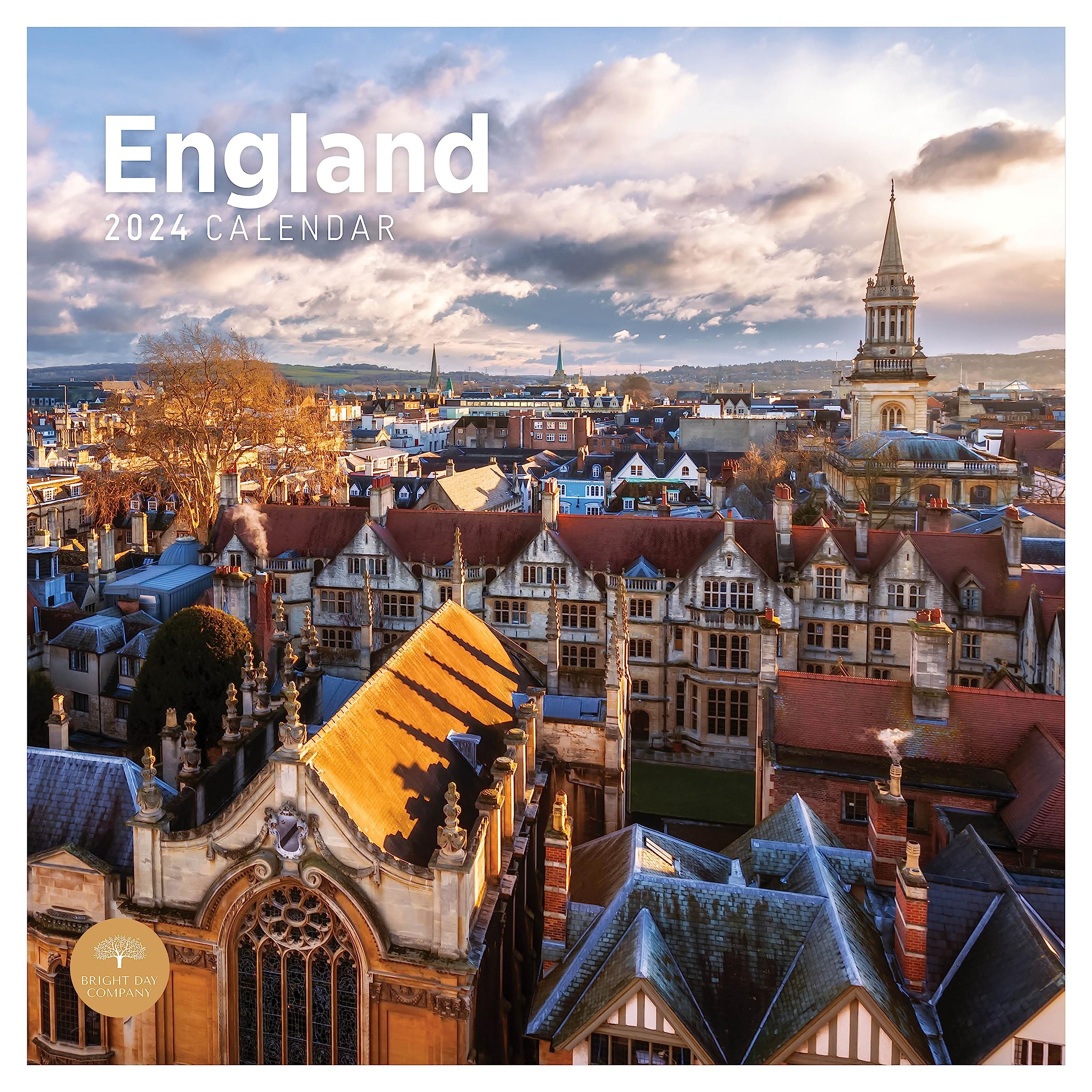 2024 England Monthly Wall Calendar by Bright Day, 12 x 12 Inch United Kingdom London