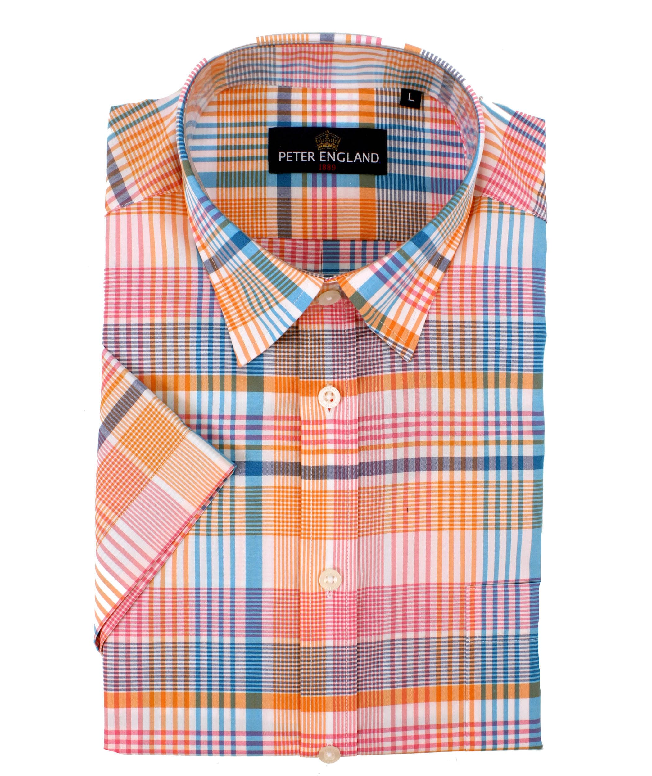 Peter EnglandBright Check Short Sleeve Cotton Shirt