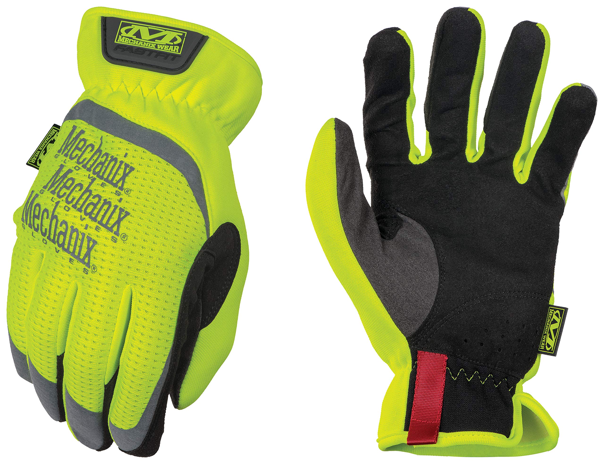 Mechanix Wear: Hi-Viz FastFit Work Gloves with Secure Fit Elastic Cuff, Reflective and High Visibility, Touchscreen Capable, Safety Gloves for Men, Multi-Purpose Use (Fluorescent Yellow, Small)