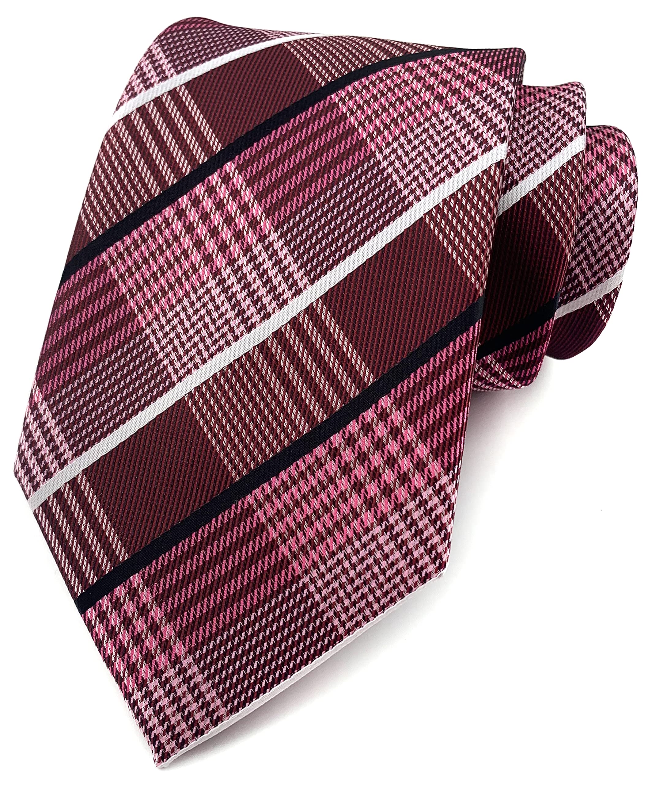 RosiikaMen's Plaid Check Stripe Ties Pattern Business Formal Designer Wedding Party Neckties