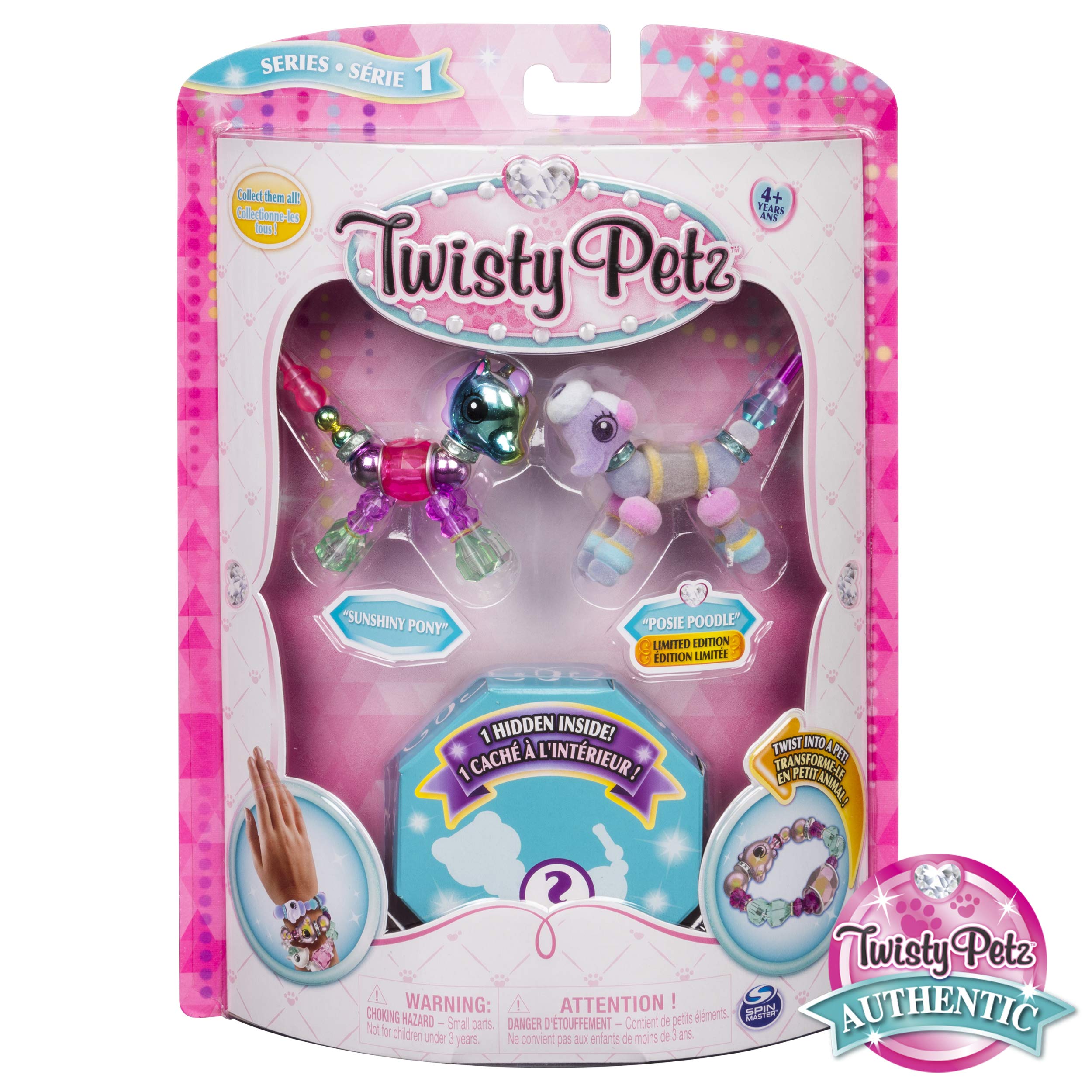 Twisty Petz - 3-Pack - Sunshiny Pony, Posie Poodle and Surprise Collectible Bracelet Set for Kids