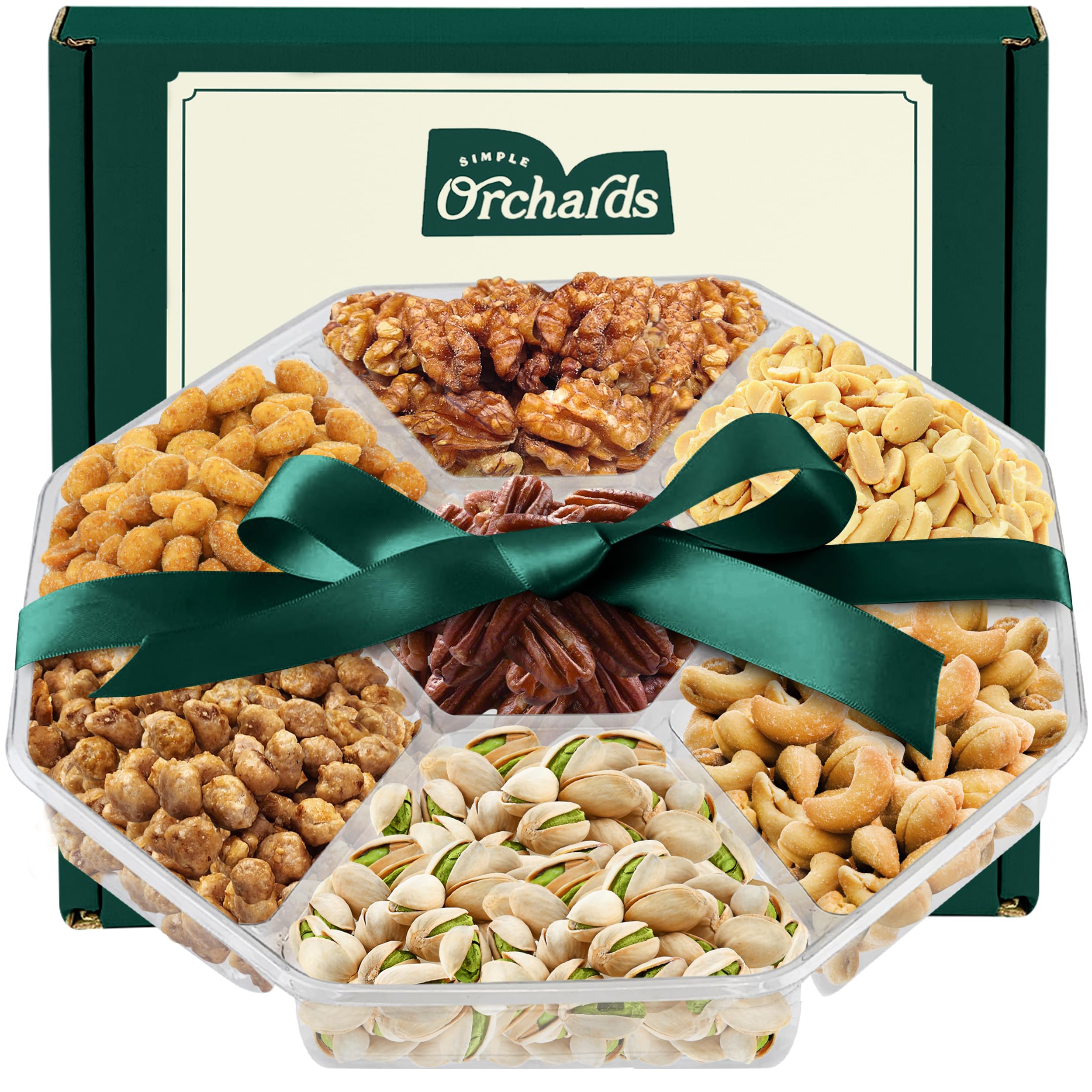 Holiday Nuts Gift Basket - Delicious Mixed Cravings of Freshly Roasted Nuts - Beautifully Packaged, Sympathy Basket, Healthy Nuts Gift for Christmas.