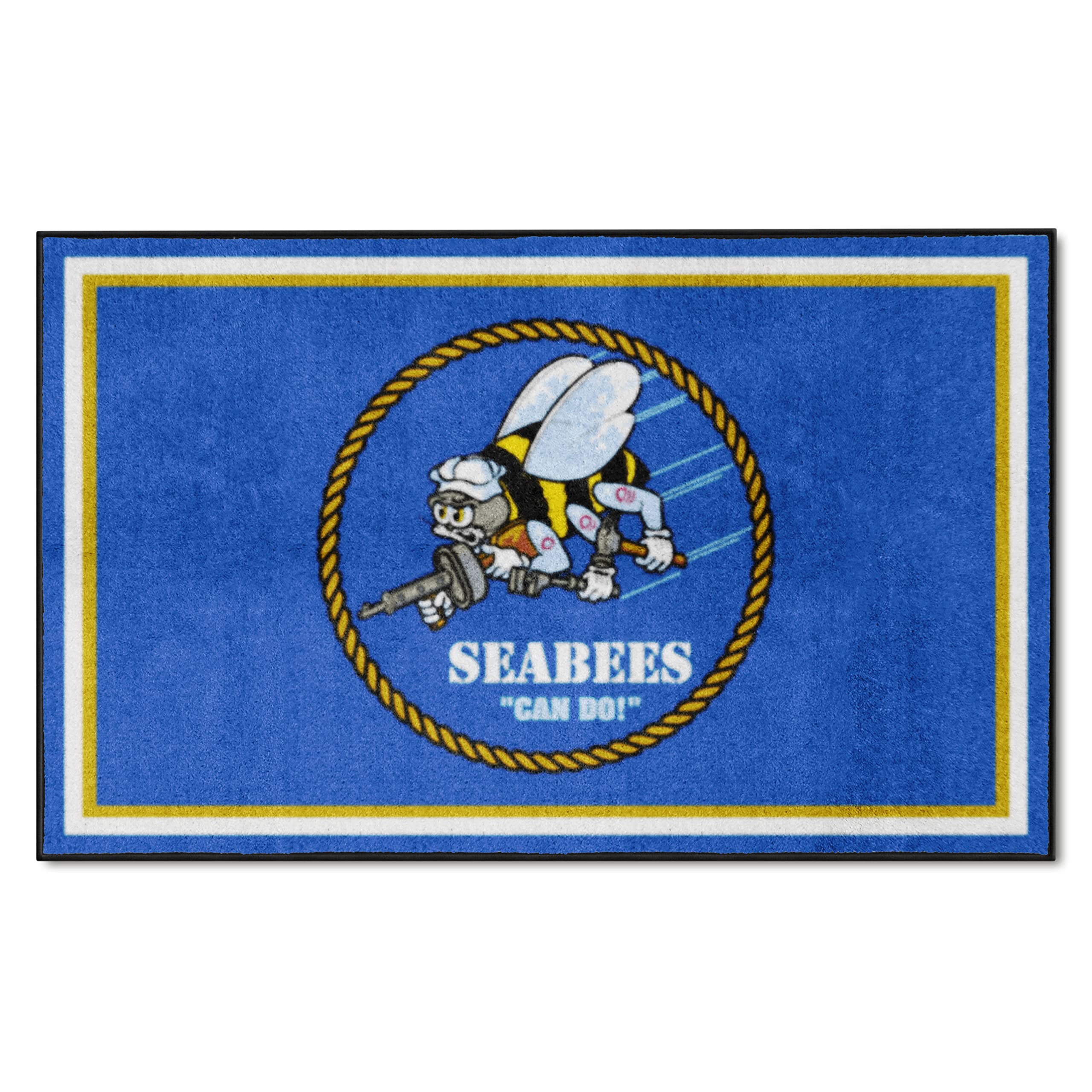 FANMATSU.S. Navy - SEABEES 4ft. x 6ft. Plush Area Rug