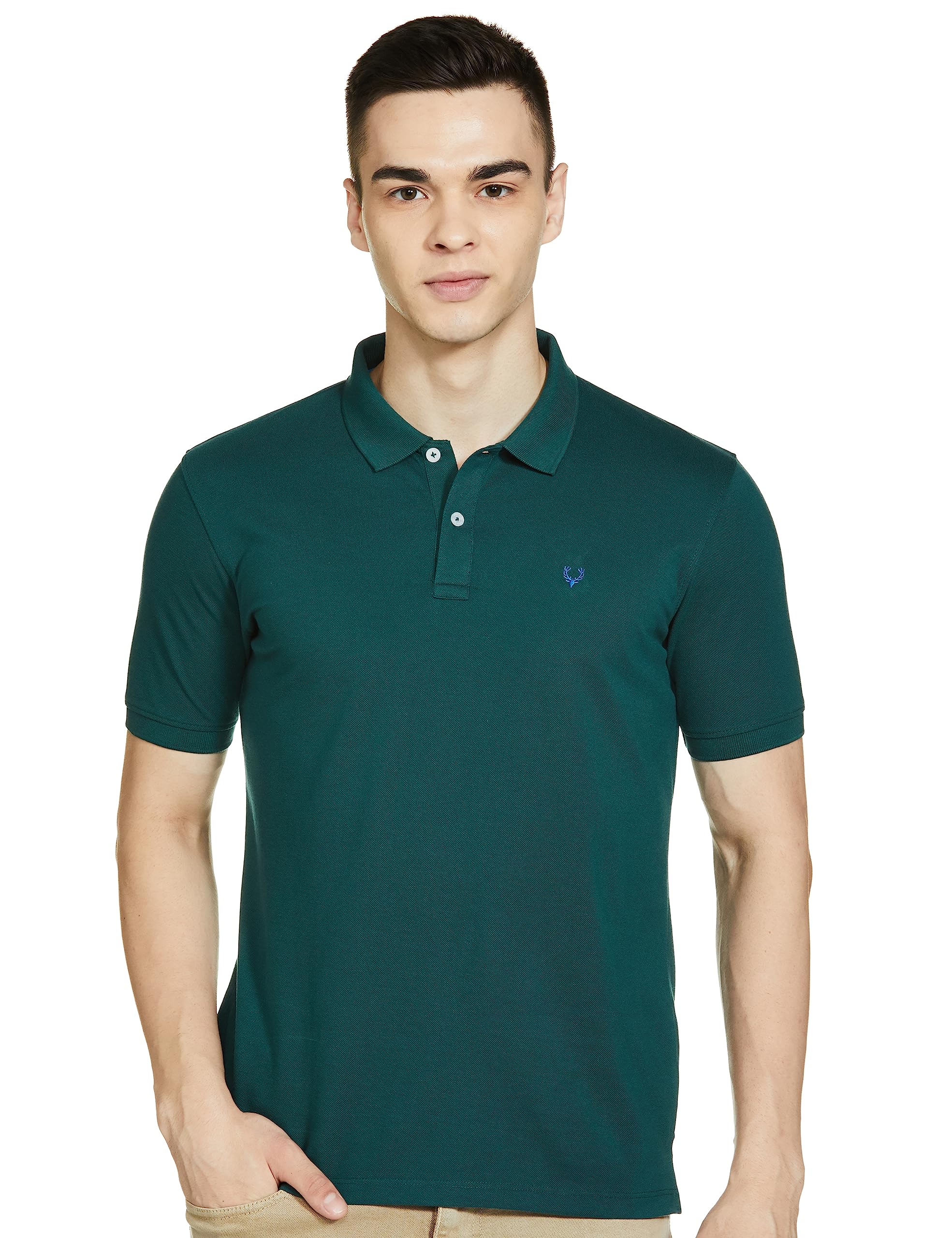 Allen SollyMen's Solid Regular Fit Polo